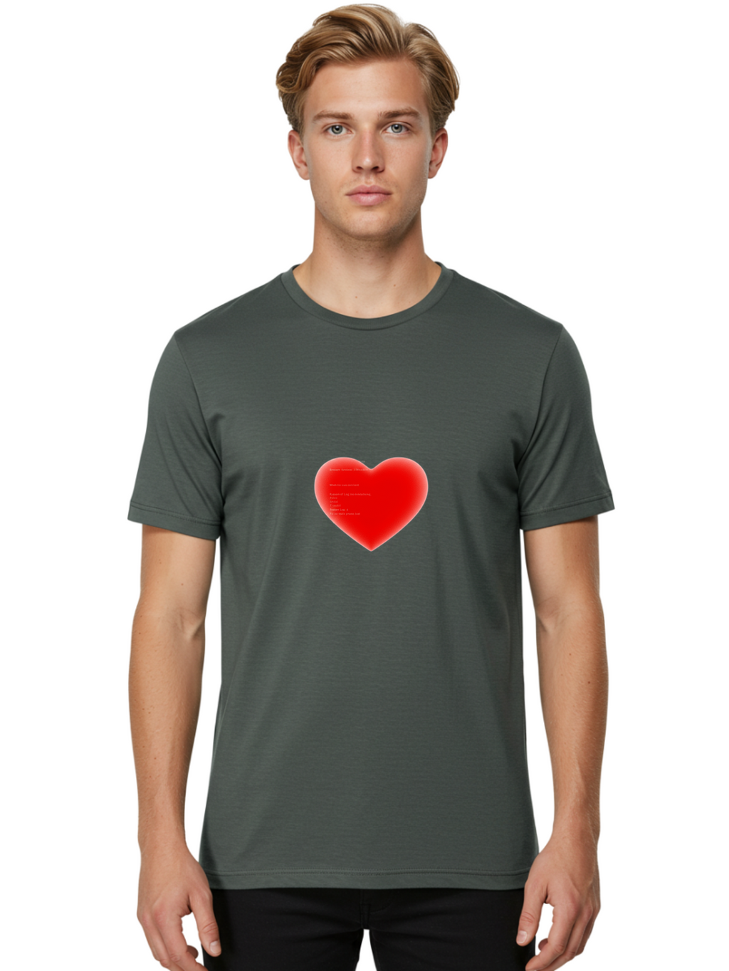 Red-Heart-1 Men'S Graphic Tee, 100% Cotton, Comfortable Casual Summer Wear, Machine Washable, Vintage Camera, Old Camera, Antique Camera, Black Camera, Classic Photography, Photography Equipment, Nostalgic Device, Film Camera, Camera Art Ban302