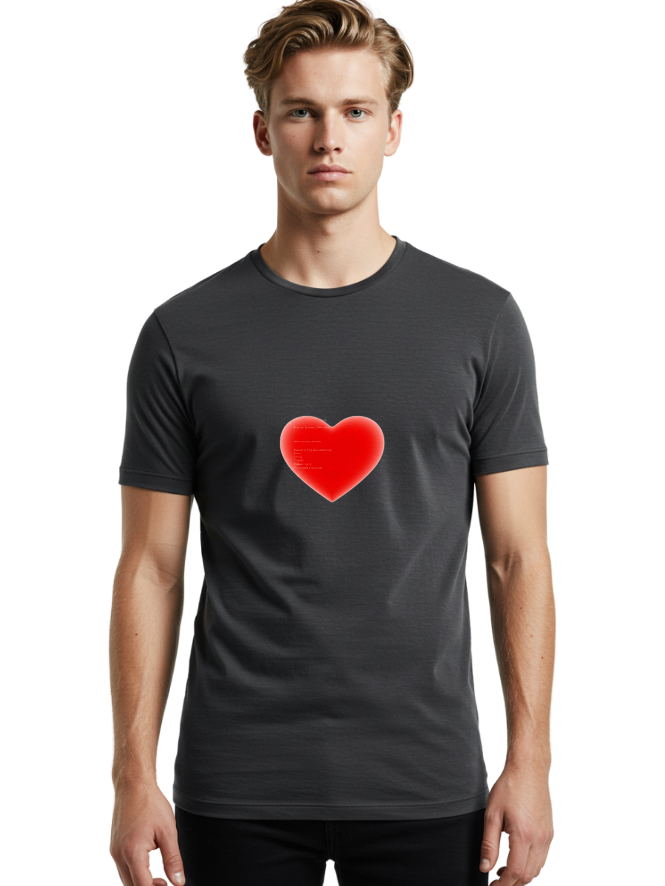 Red-Heart-1 Men'S Graphic Tee, 100% Cotton, Comfortable Casual Summer Wear, Machine Washable, Vintage Camera, Old Camera, Antique Camera, Black Camera, Classic Photography, Photography Equipment, Nostalgic Device, Film Camera, Camera Art Ban302