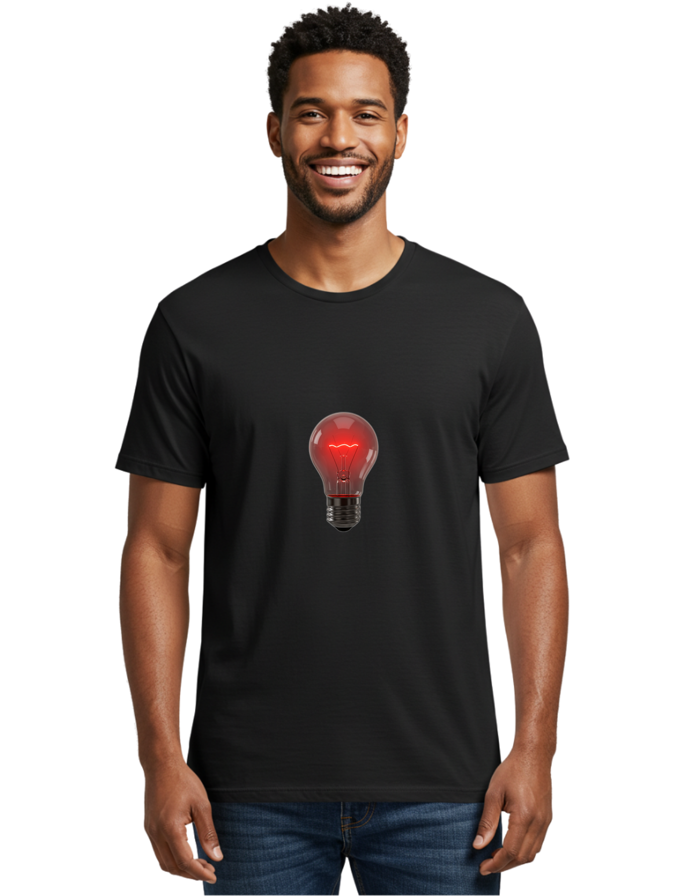 Red-Light-Bulb Men'S Graphic Tee, 100% Cotton, Comfortable Casual Summer Wear, Machine Washable, Vintage Camera, Old Camera, Antique Camera, Black Camera, Classic Photography, Photography Equipment, Nostalgic Device, Film Camera, Camera Art Ban304