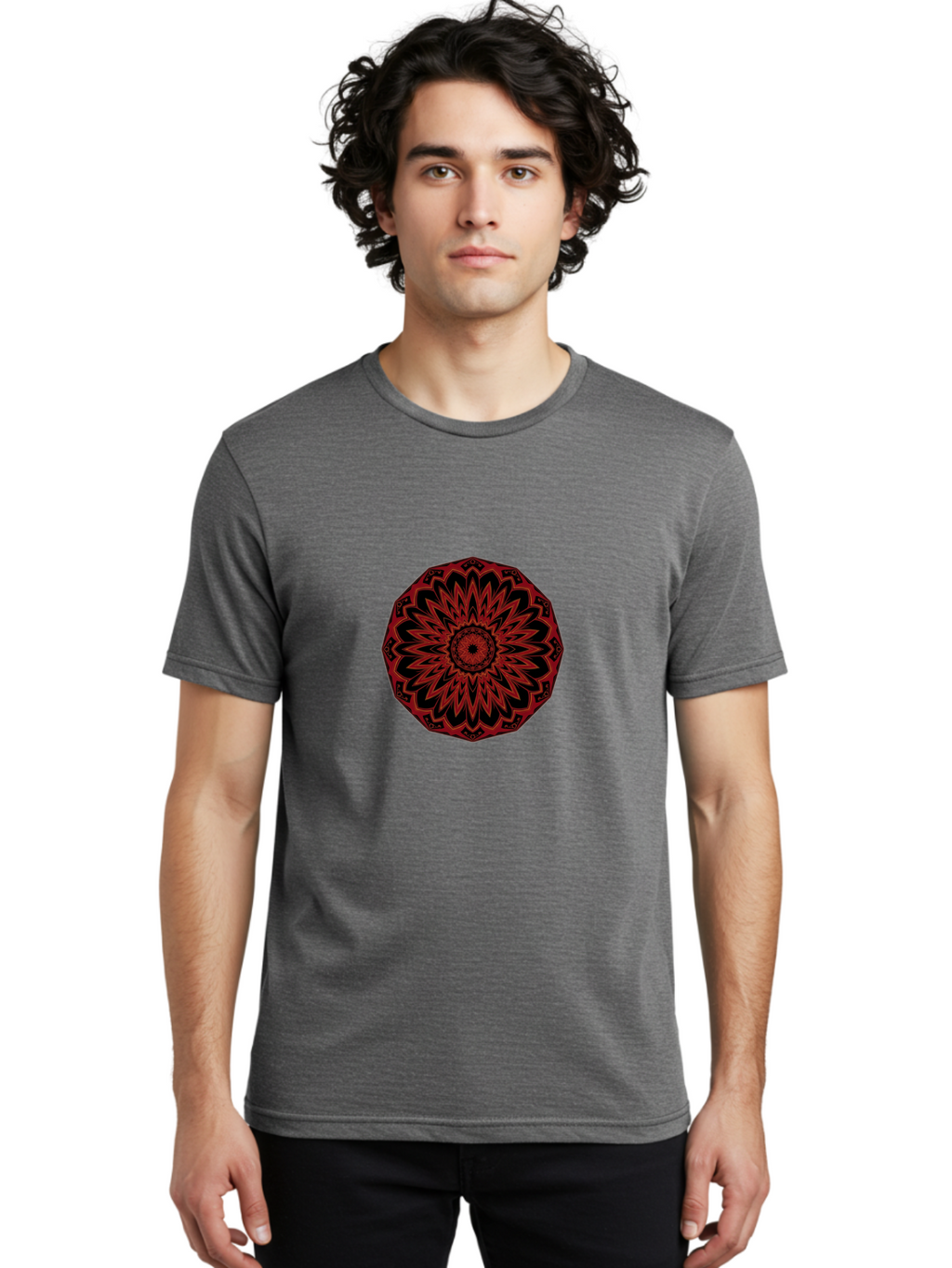 Red-Mandala Men'S Graphic Tee, 100% Cotton, Comfortable Casual Summer Wear, Machine Washable, Vintage Camera, Old Camera, Antique Camera, Black Camera, Classic Photography, Photography Equipment, Nostalgic Device, Film Camera, Camera Art Ban305
