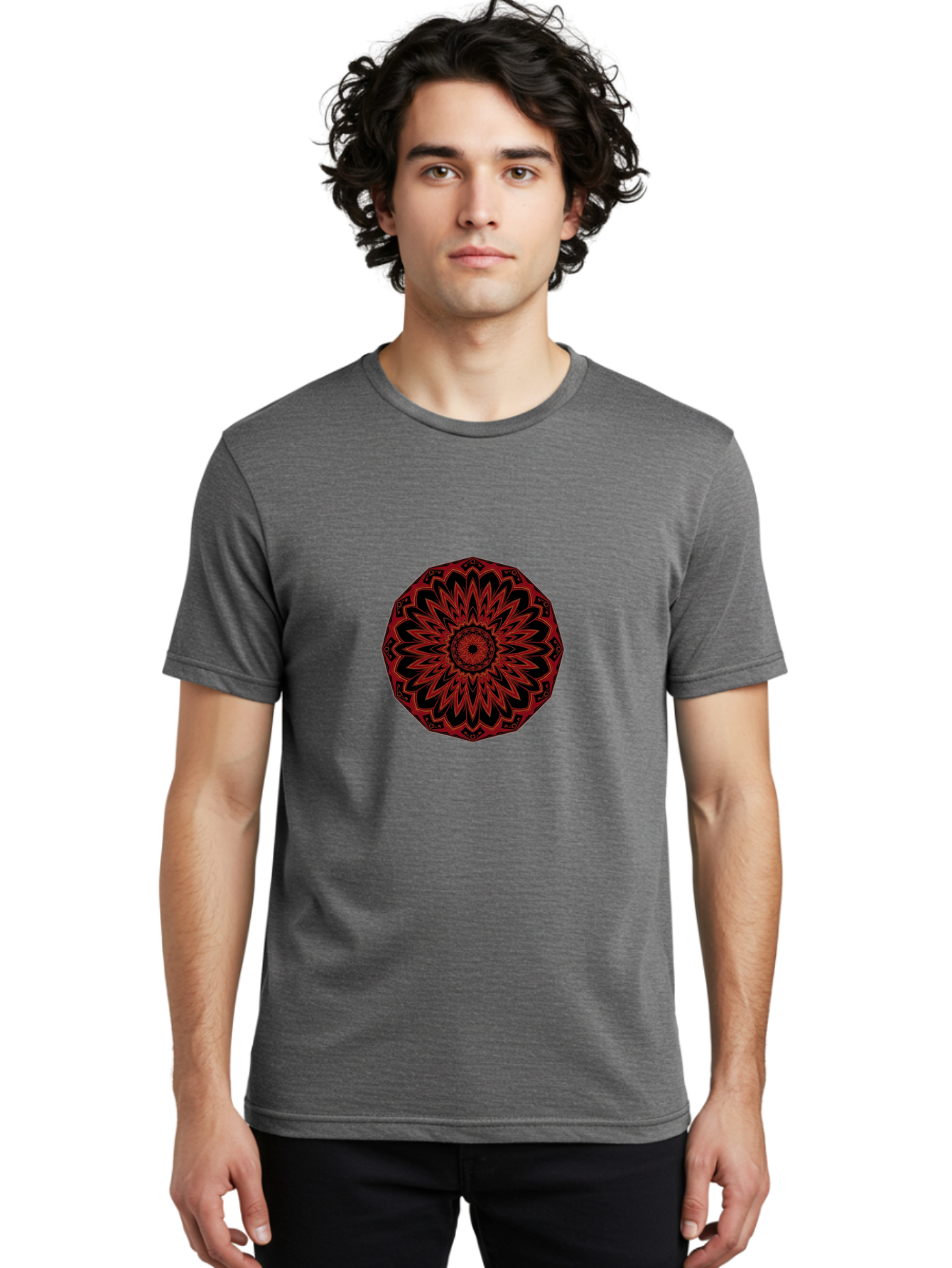 Red-Mandala Men'S Graphic Tee, 100% Cotton, Comfortable Casual Summer Wear, Machine Washable, Vintage Camera, Old Camera, Antique Camera, Black Camera, Classic Photography, Photography Equipment, Nostalgic Device, Film Camera, Camera Art Ban305