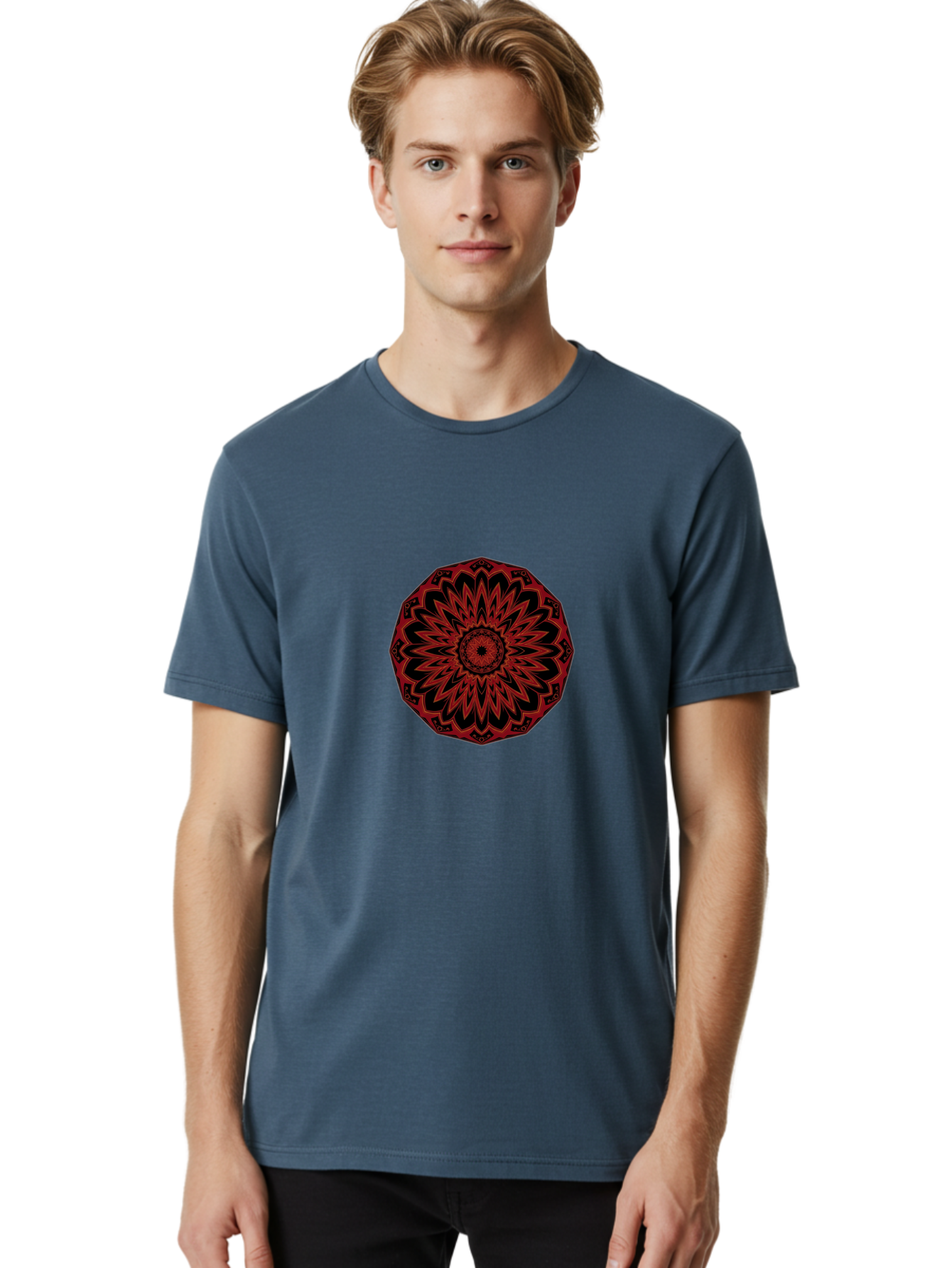 Red-Mandala Men'S Graphic Tee, 100% Cotton, Comfortable Casual Summer Wear, Machine Washable, Vintage Camera, Old Camera, Antique Camera, Black Camera, Classic Photography, Photography Equipment, Nostalgic Device, Film Camera, Camera Art Ban305