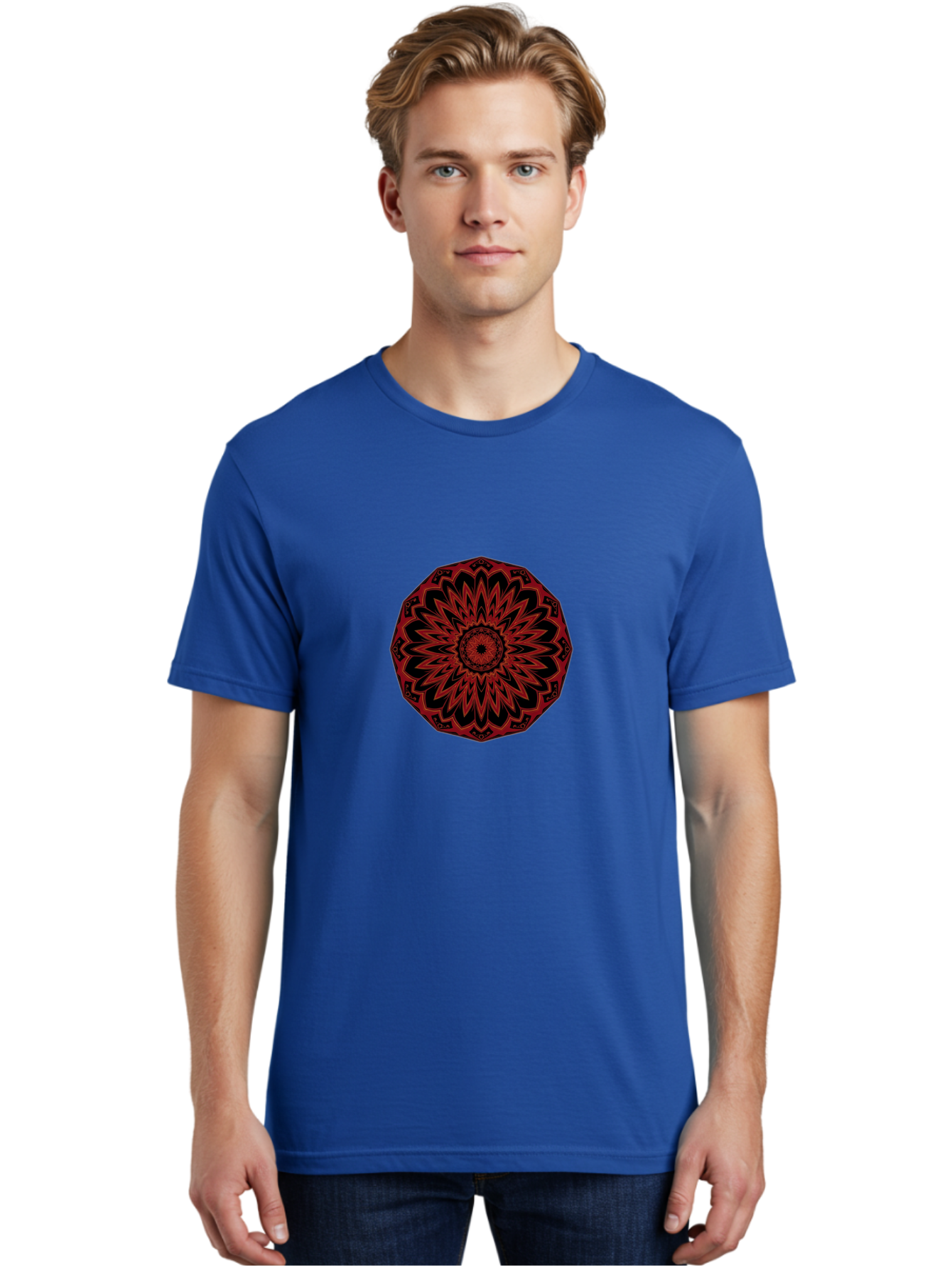 Red-Mandala Men'S Graphic Tee, 100% Cotton, Comfortable Casual Summer Wear, Machine Washable, Vintage Camera, Old Camera, Antique Camera, Black Camera, Classic Photography, Photography Equipment, Nostalgic Device, Film Camera, Camera Art Ban305