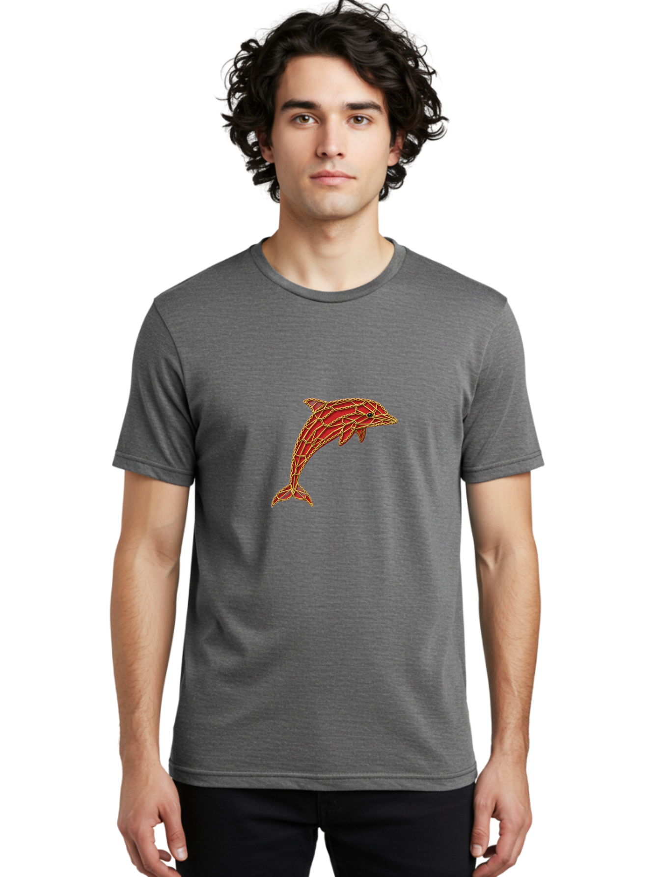 Red-Mosaic-Dolphin Men'S Graphic Tee, 100% Cotton, Comfortable Casual Summer Wear, Machine Washable, Vintage Camera, Old Camera, Antique Camera, Black Camera, Classic Photography, Photography Equipment, Nostalgic Device, Film Camera, Ban306