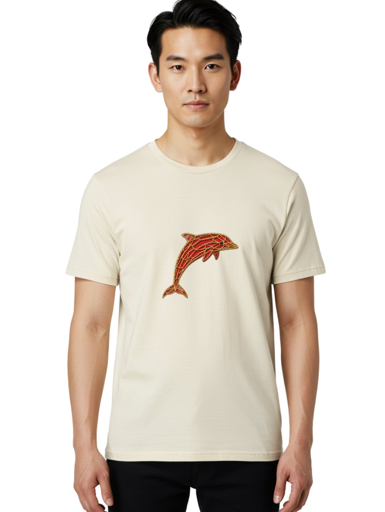 Red-Mosaic-Dolphin Men'S Graphic Tee, 100% Cotton, Comfortable Casual Summer Wear, Machine Washable, Vintage Camera, Old Camera, Antique Camera, Black Camera, Classic Photography, Photography Equipment, Nostalgic Device, Film Camera, Ban306