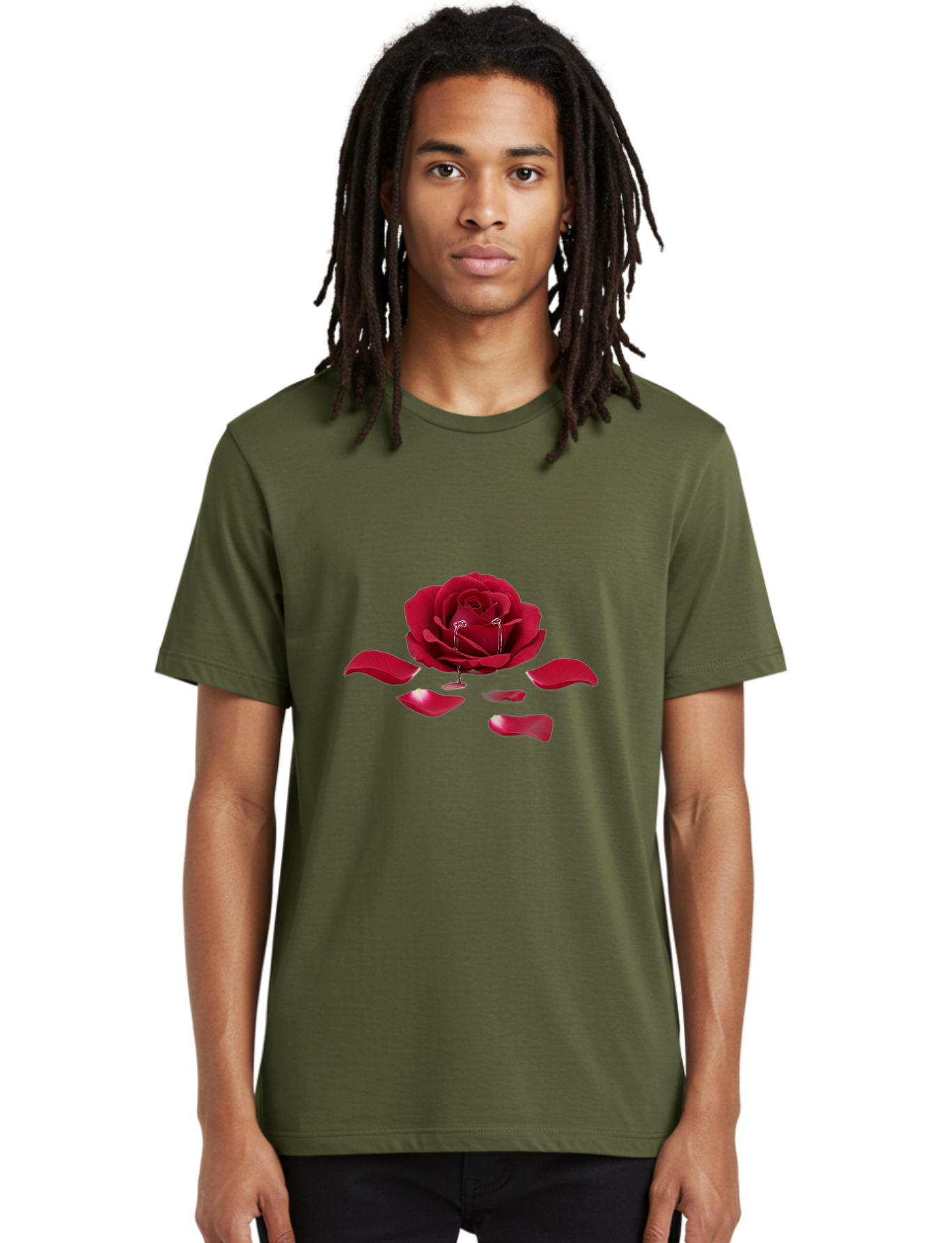 Red-Rose-Earrings Men'S Graphic Tee, 100% Cotton, Comfortable Casual Summer Wear, Machine Washable, Vintage Camera, Old Camera, Antique Camera, Black Camera, Classic Photography, Photography Equipment, Nostalgic Device, Film Camera, Camera Art Ban309