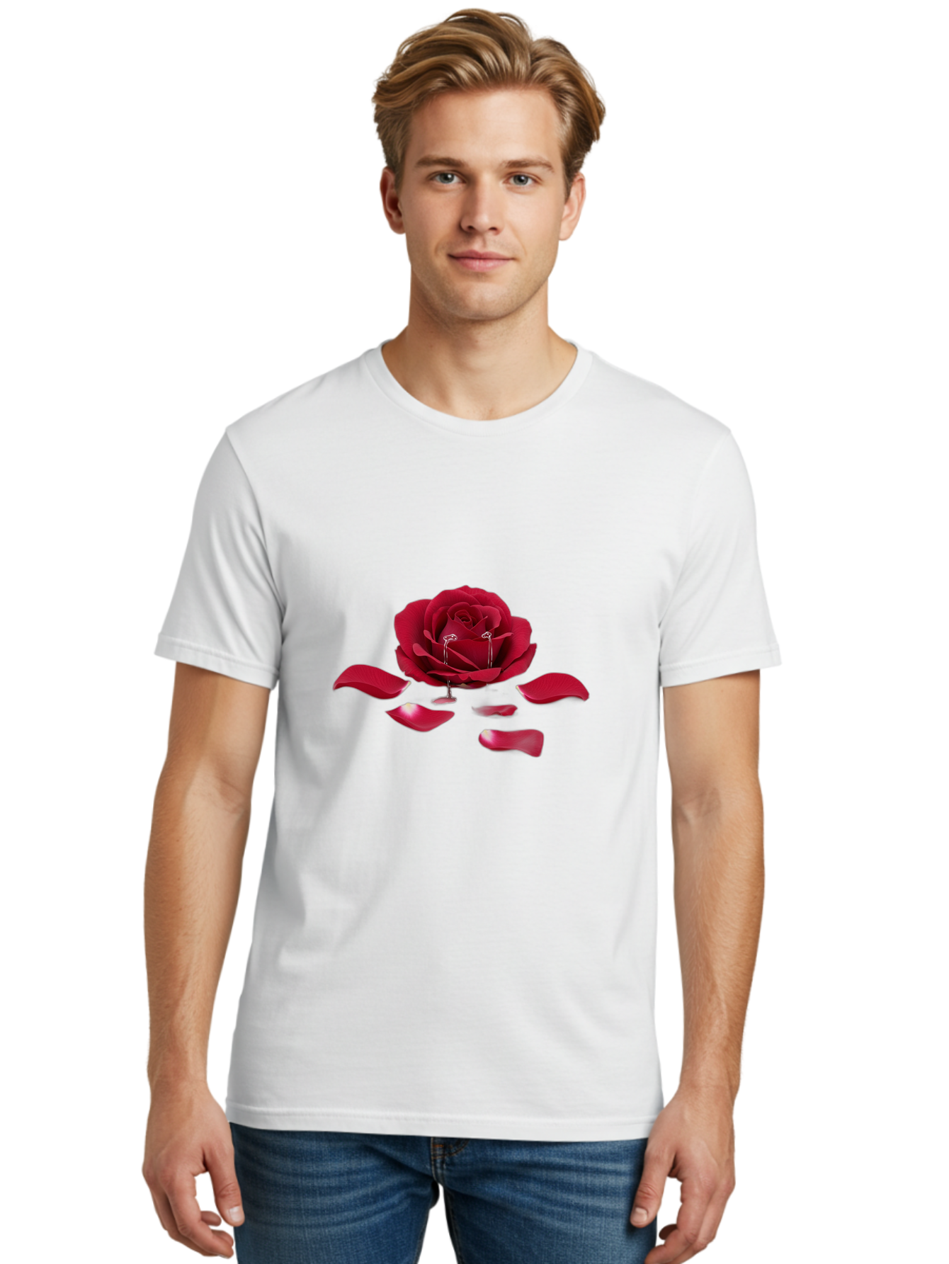 Red-Rose-Earrings Men'S Graphic Tee, 100% Cotton, Comfortable Casual Summer Wear, Machine Washable, Vintage Camera, Old Camera, Antique Camera, Black Camera, Classic Photography, Photography Equipment, Nostalgic Device, Film Camera, Camera Art Ban309