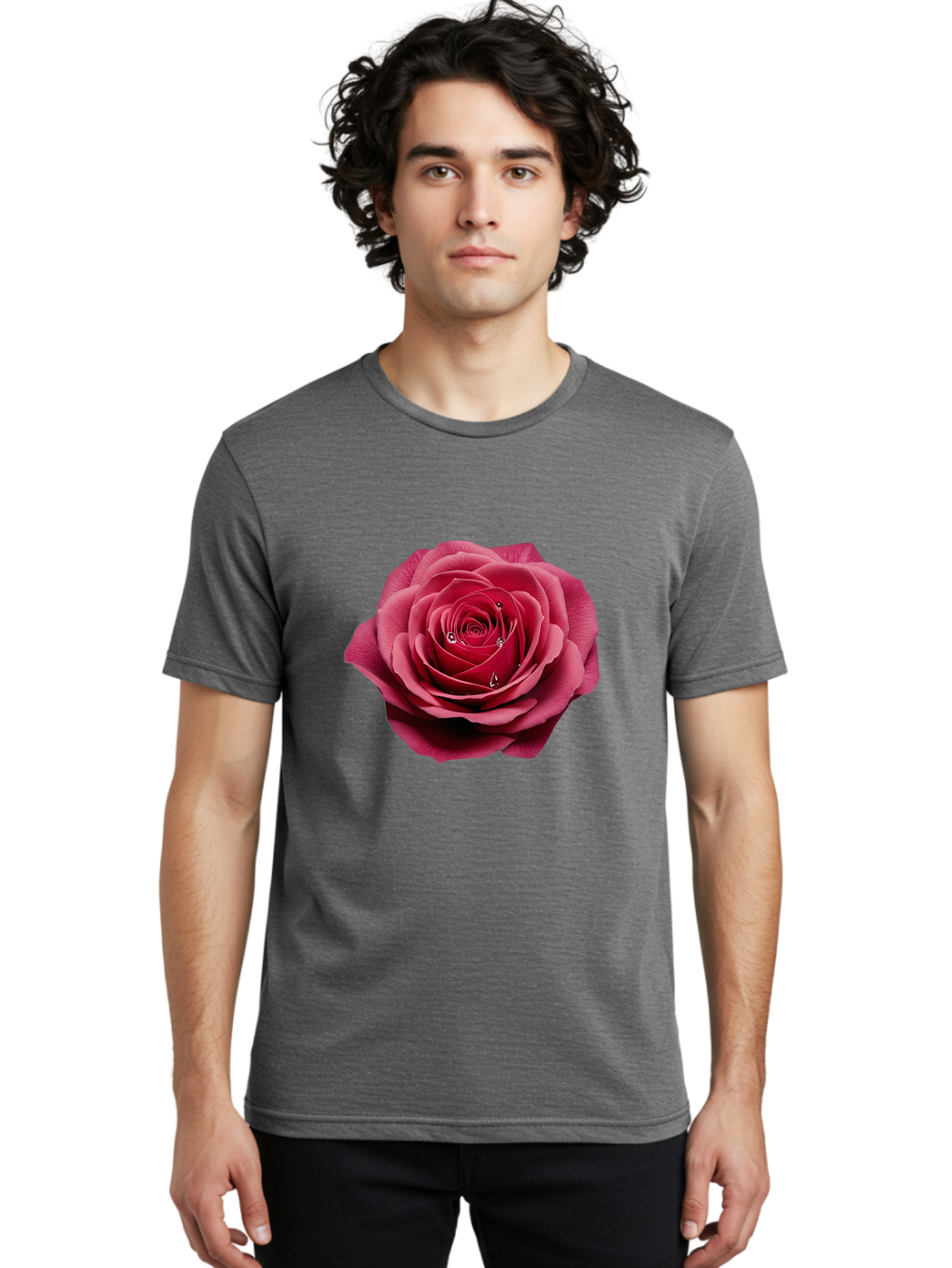 Red-Rose Men'S Graphic Tee, 100% Cotton, Comfortable Casual Summer Wear, Machine Washable, Vintage Camera, Old Camera, Antique Camera, Black Camera, Classic Photography, Photography Equipment, Nostalgic Device, Film Camera, Camera Art Ban310