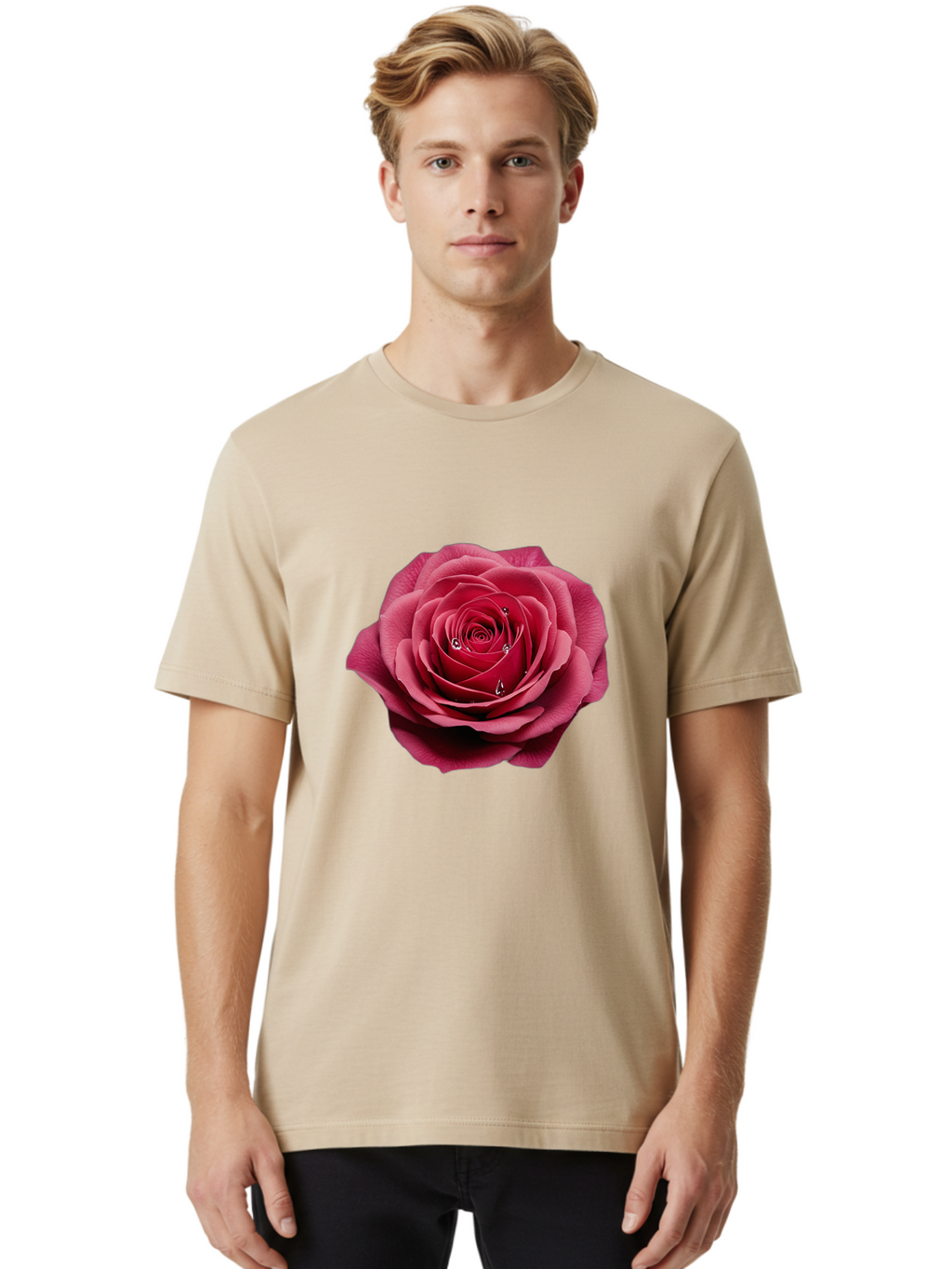 Red-Rose Men'S Graphic Tee, 100% Cotton, Comfortable Casual Summer Wear, Machine Washable, Vintage Camera, Old Camera, Antique Camera, Black Camera, Classic Photography, Photography Equipment, Nostalgic Device, Film Camera, Camera Art Ban310