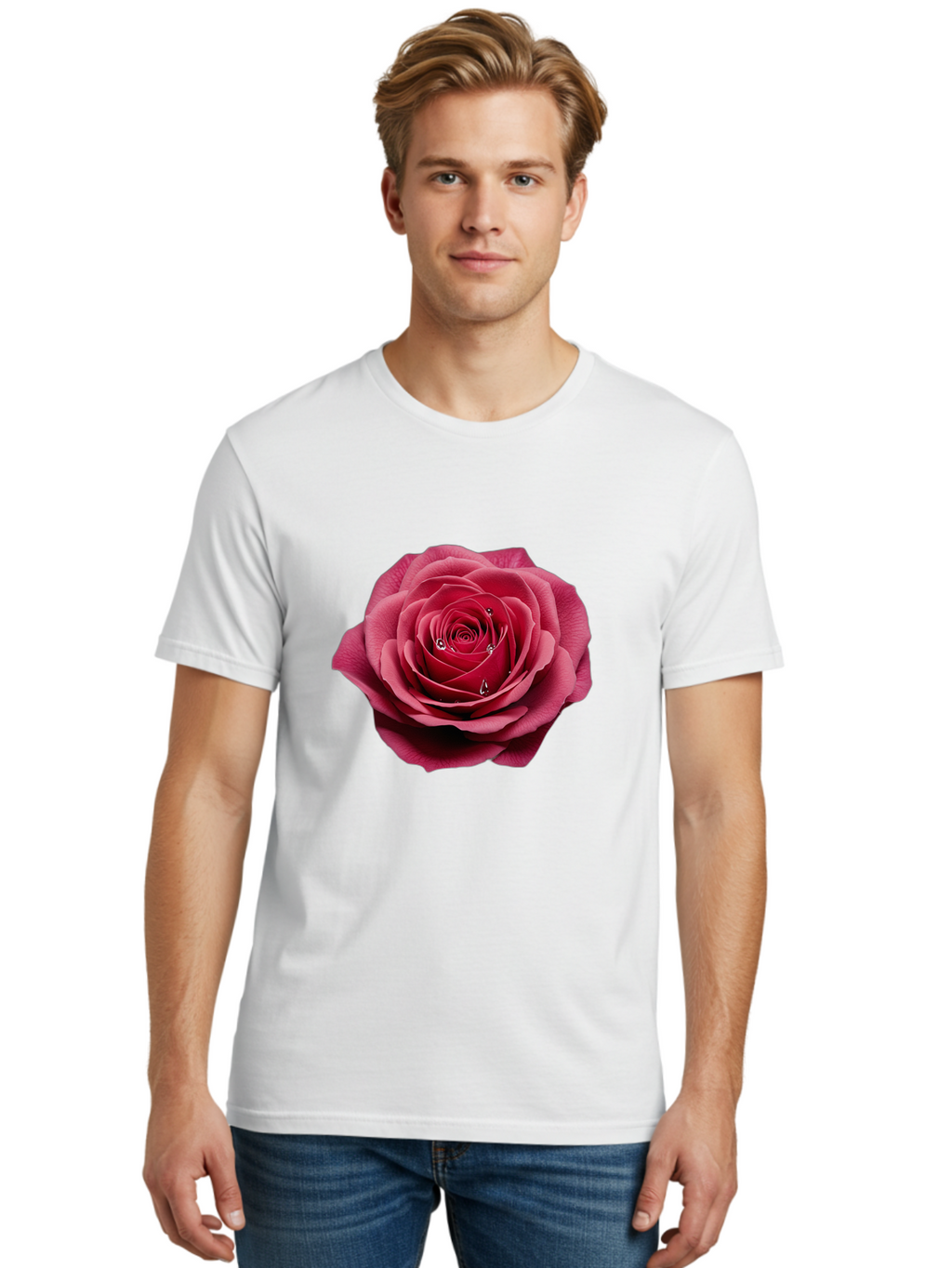 Red-Rose Men'S Graphic Tee, 100% Cotton, Comfortable Casual Summer Wear, Machine Washable, Vintage Camera, Old Camera, Antique Camera, Black Camera, Classic Photography, Photography Equipment, Nostalgic Device, Film Camera, Camera Art Ban310