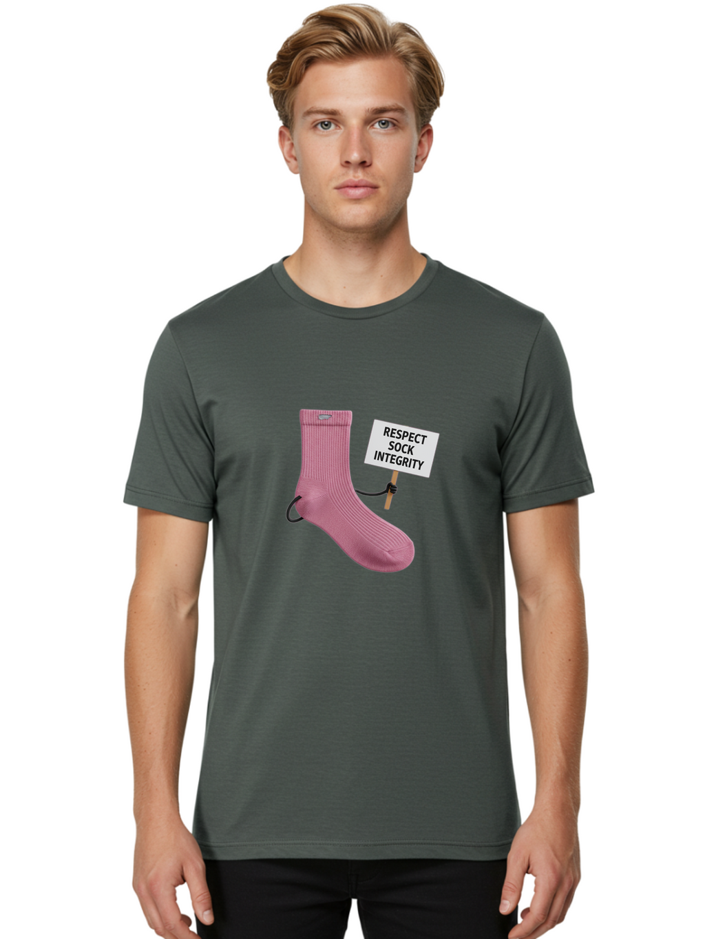 Respect-Sock-Integrity Men'S Graphic Tee, 100% Cotton, Comfortable Casual Summer Wear, Machine Washable, Vintage Camera, Old Camera, Antique Camera, Black Camera, Classic Photography, Photography Equipment, Nostalgic Device, Film Camera, Ban314