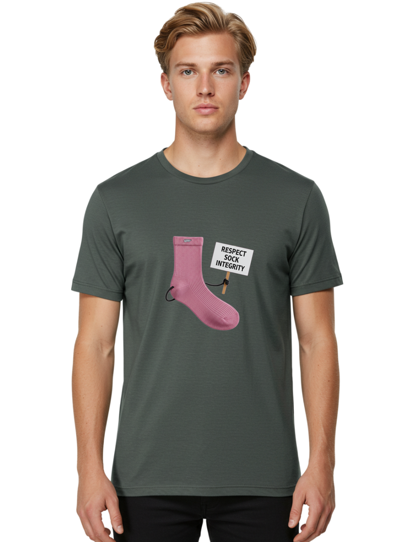 Respect-Sock-Integrity Men'S Graphic Tee, 100% Cotton, Comfortable Casual Summer Wear, Machine Washable, Vintage Camera, Old Camera, Antique Camera, Black Camera, Classic Photography, Photography Equipment, Nostalgic Device, Film Camera, Ban314