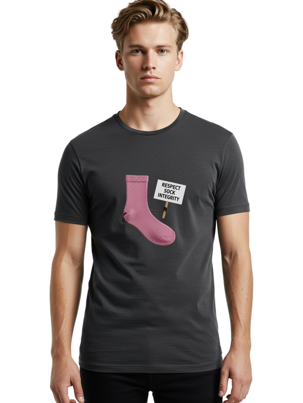 Respect-Sock-Integrity Men'S Graphic Tee, 100% Cotton, Comfortable Casual Summer Wear, Machine Washable, Vintage Camera, Old Camera, Antique Camera, Black Camera, Classic Photography, Photography Equipment, Nostalgic Device, Film Camera, Ban314