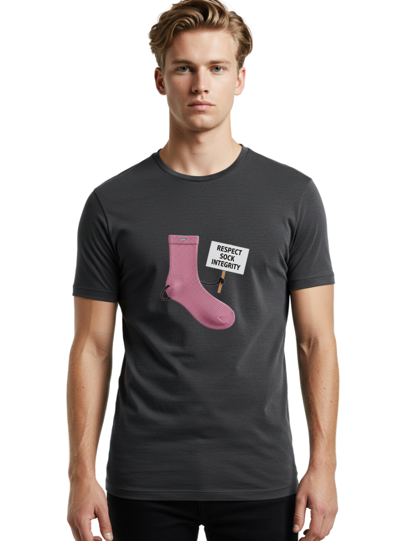 Respect-Sock-Integrity Men'S Graphic Tee, 100% Cotton, Comfortable Casual Summer Wear, Machine Washable, Vintage Camera, Old Camera, Antique Camera, Black Camera, Classic Photography, Photography Equipment, Nostalgic Device, Film Camera, Ban314