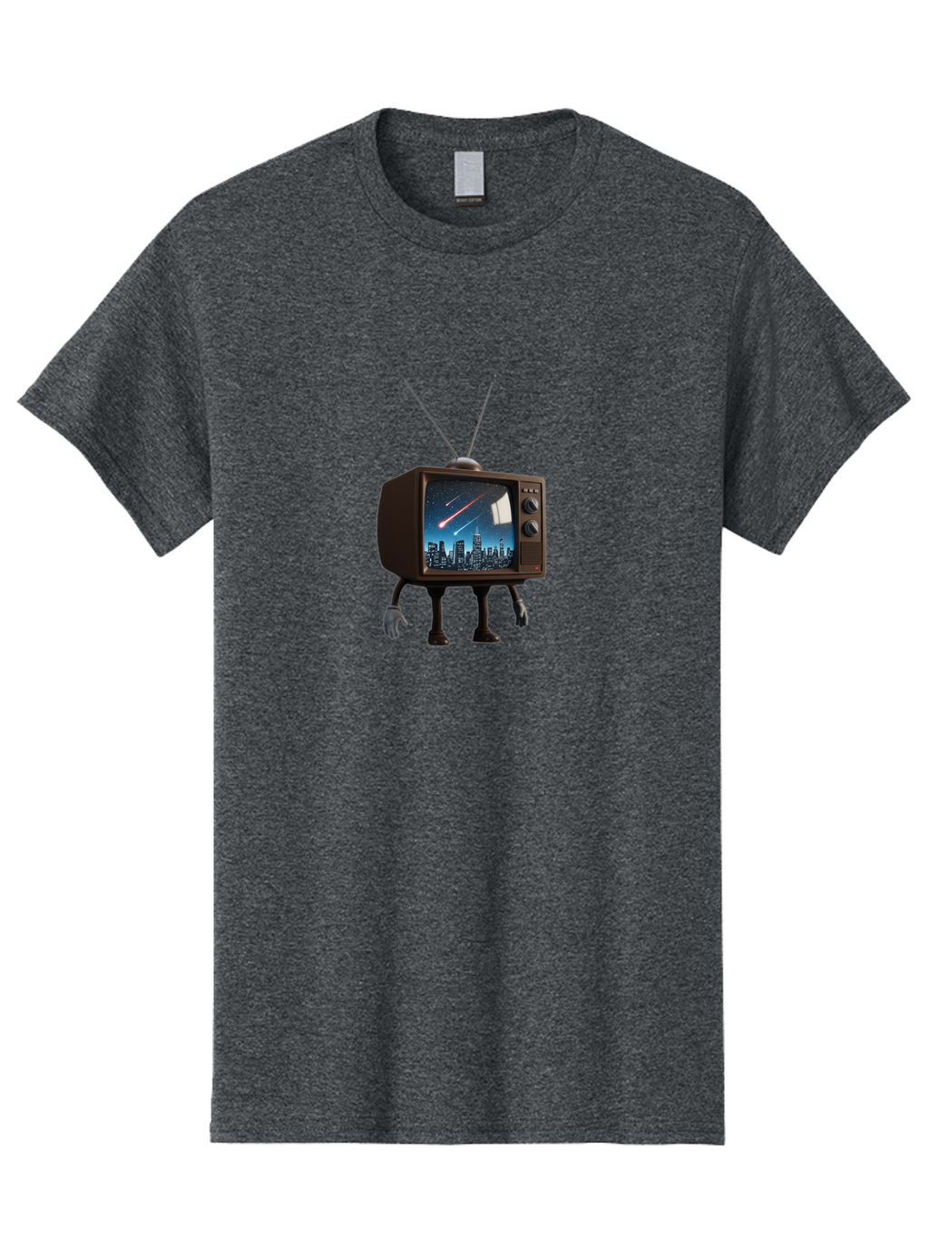 Retro-Tv-With-Meteor Men'S Graphic Tee, 100% Cotton, Comfortable Casual Summer Wear, Machine Washable, Vintage Camera, Old Camera, Antique Camera, Black Camera, Classic Photography, Photography Equipment, Nostalgic Device, Film Camera, Ban317