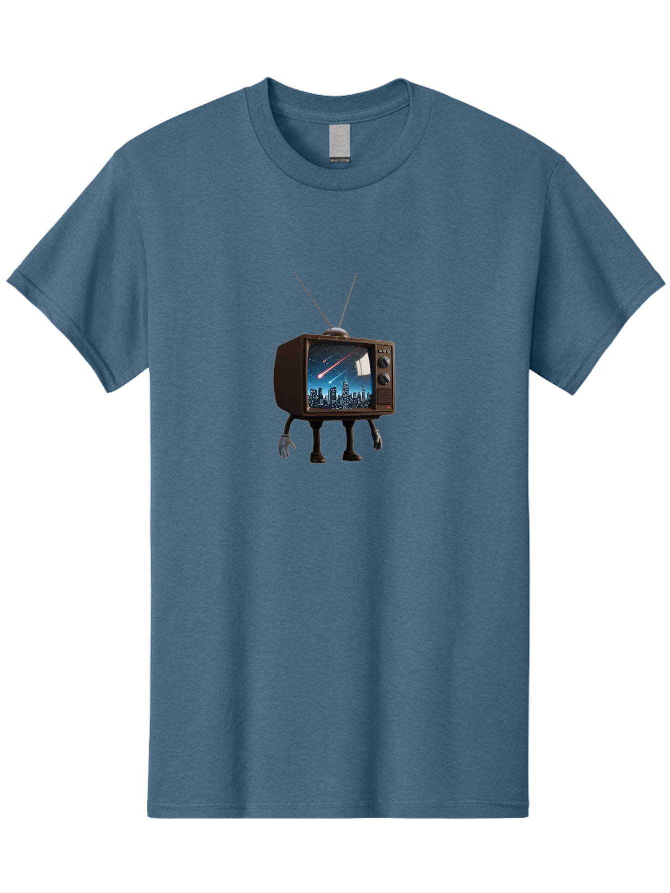 Retro-Tv-With-Meteor Men'S Graphic Tee, 100% Cotton, Comfortable Casual Summer Wear, Machine Washable, Vintage Camera, Old Camera, Antique Camera, Black Camera, Classic Photography, Photography Equipment, Nostalgic Device, Film Camera, Ban317