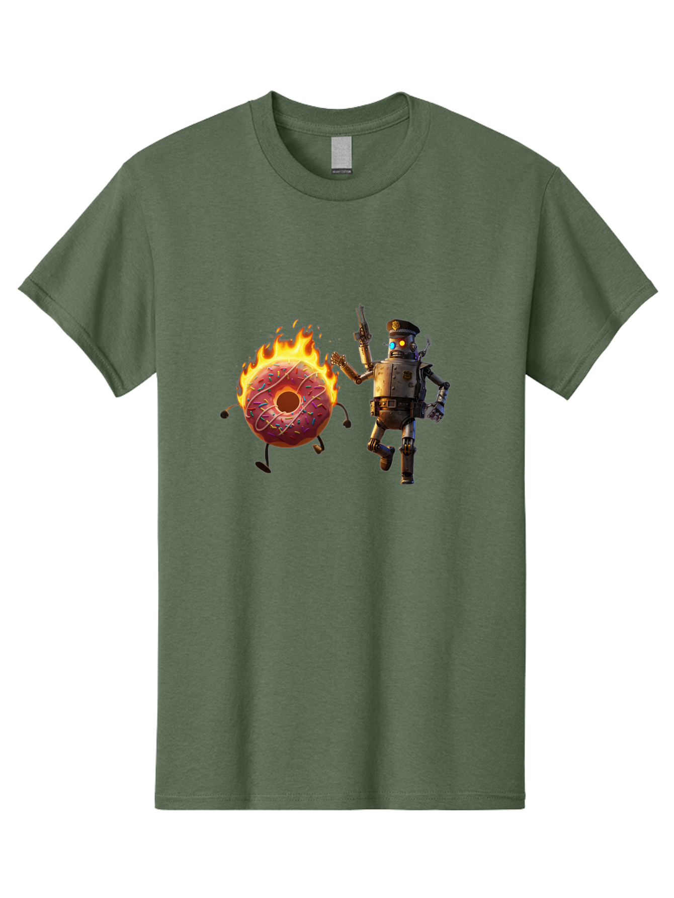 Robot-And-Donut Men'S Graphic Tee, 100% Cotton, Comfortable Casual Summer Wear, Machine Washable, Vintage Camera, Old Camera, Antique Camera, Black Camera, Classic Photography, Photography Equipment, Nostalgic Device, Film Camera, Camera Art Ban324