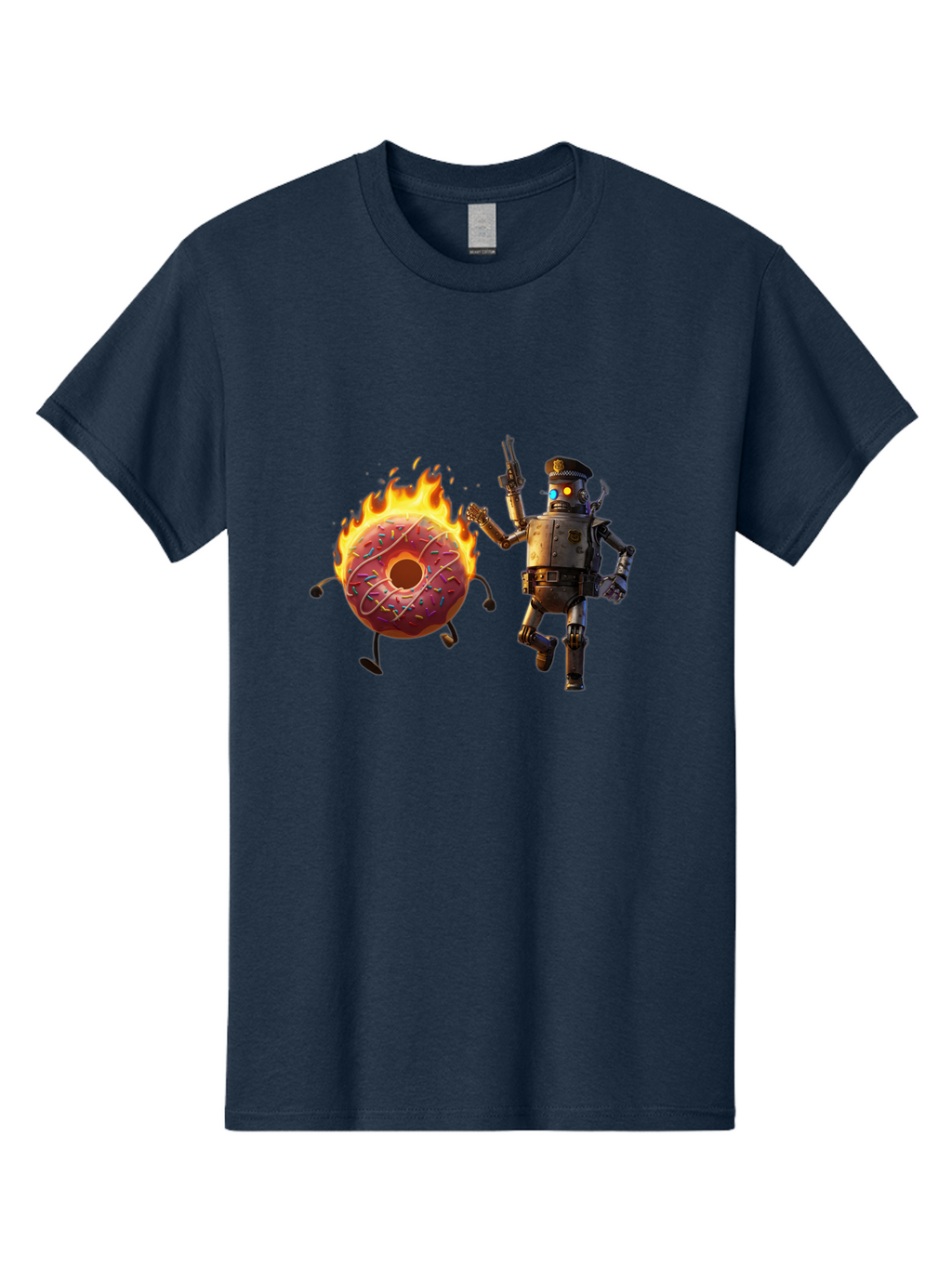 Robot-And-Donut Men'S Graphic Tee, 100% Cotton, Comfortable Casual Summer Wear, Machine Washable, Vintage Camera, Old Camera, Antique Camera, Black Camera, Classic Photography, Photography Equipment, Nostalgic Device, Film Camera, Camera Art Ban324