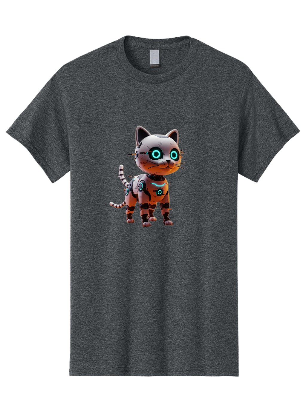 Robot-Cat-1 Men'S Graphic Tee, 100% Cotton, Comfortable Casual Summer Wear, Machine Washable, Vintage Camera, Old Camera, Antique Camera, Black Camera, Classic Photography, Photography Equipment, Nostalgic Device, Film Camera, Camera Art Ban326