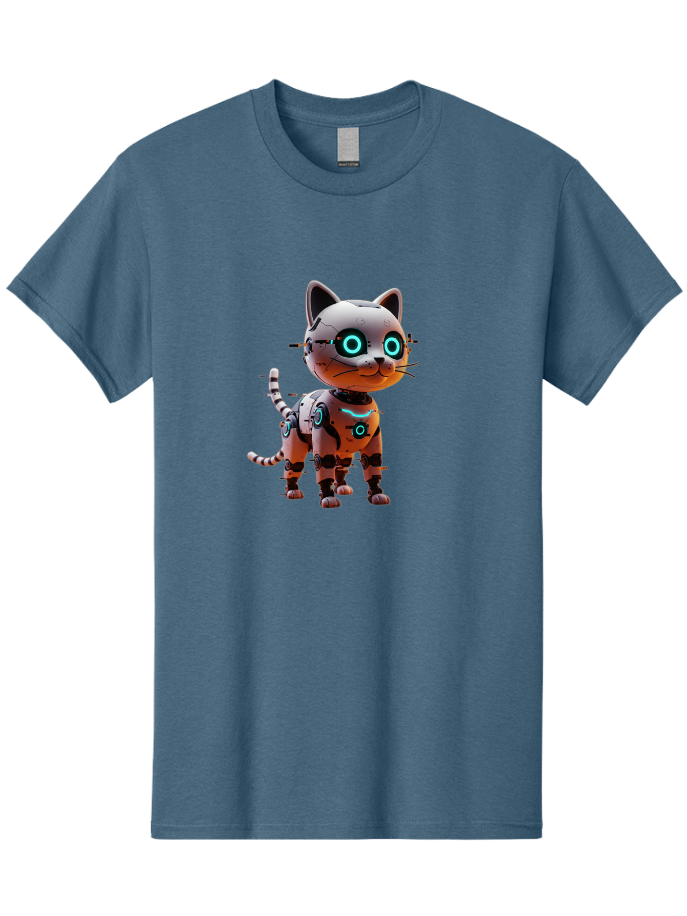 Robot-Cat-1 Men'S Graphic Tee, 100% Cotton, Comfortable Casual Summer Wear, Machine Washable, Vintage Camera, Old Camera, Antique Camera, Black Camera, Classic Photography, Photography Equipment, Nostalgic Device, Film Camera, Camera Art Ban326