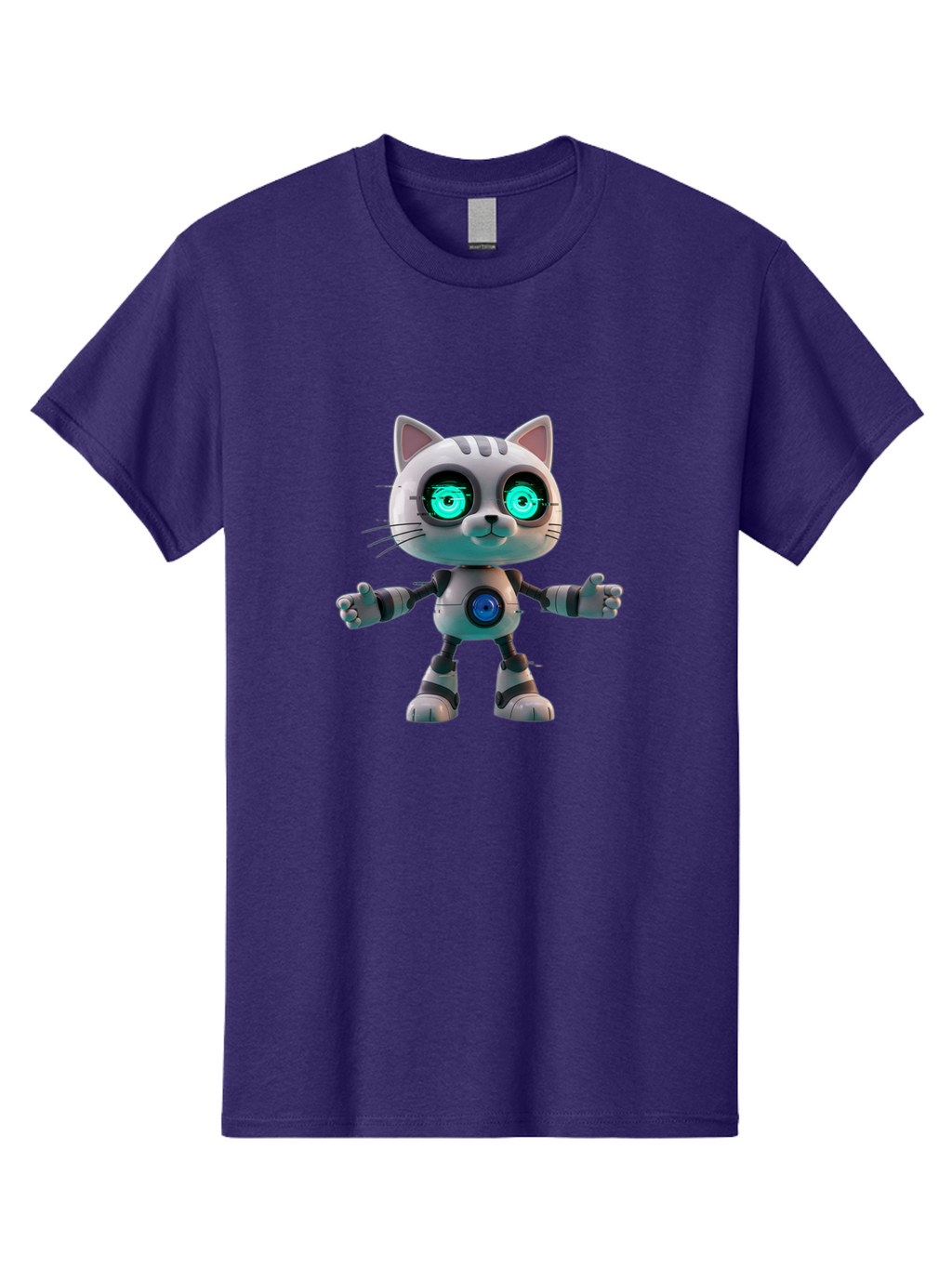 Robot-Cat-2 Men'S Graphic Tee, 100% Cotton, Comfortable Casual Summer Wear, Machine Washable, Vintage Camera, Old Camera, Antique Camera, Black Camera, Classic Photography, Photography Equipment, Nostalgic Device, Film Camera, Camera Art Ban327