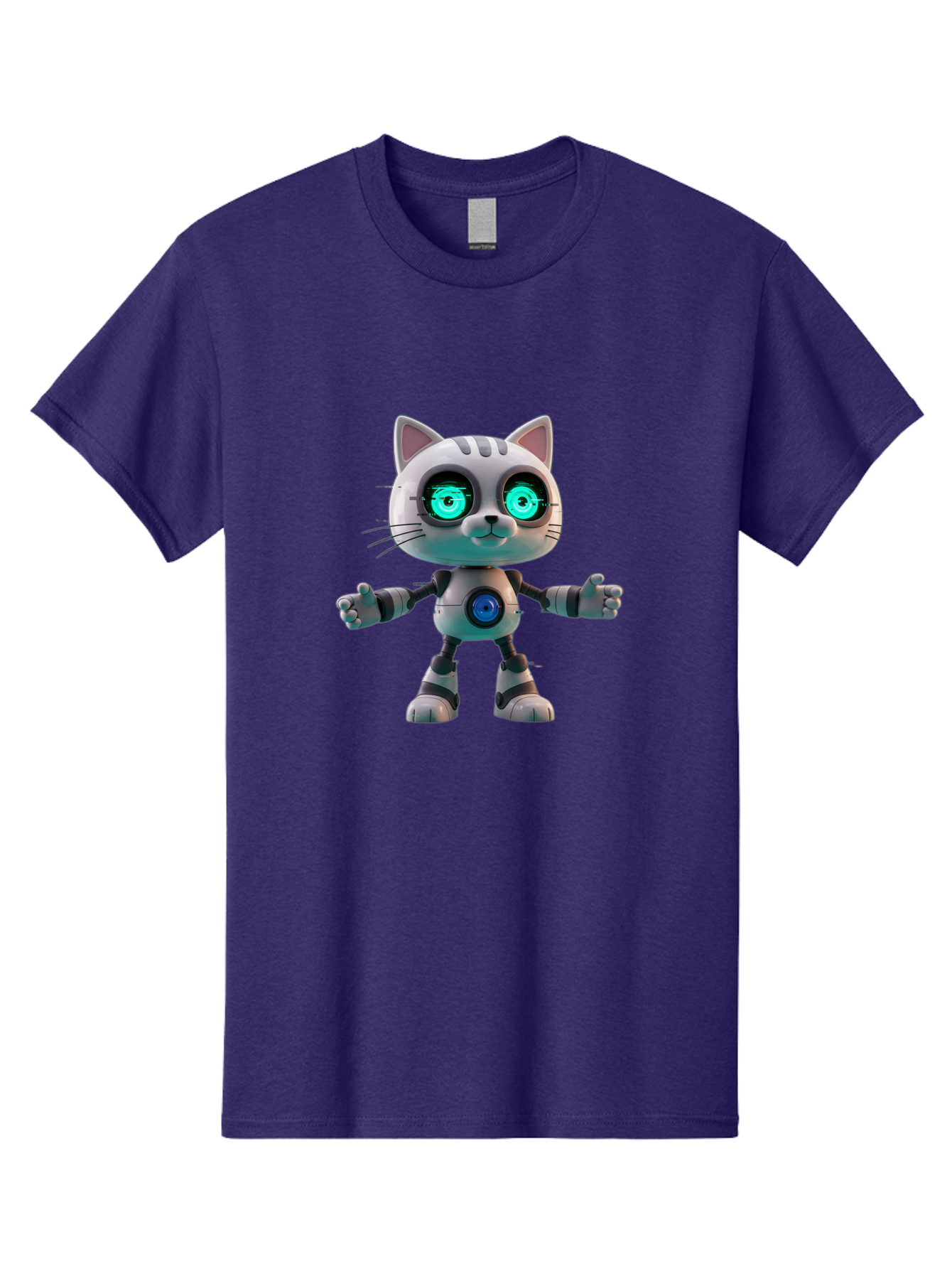 Robot-Cat-2 Men'S Graphic Tee, 100% Cotton, Comfortable Casual Summer Wear, Machine Washable, Vintage Camera, Old Camera, Antique Camera, Black Camera, Classic Photography, Photography Equipment, Nostalgic Device, Film Camera, Camera Art Ban327