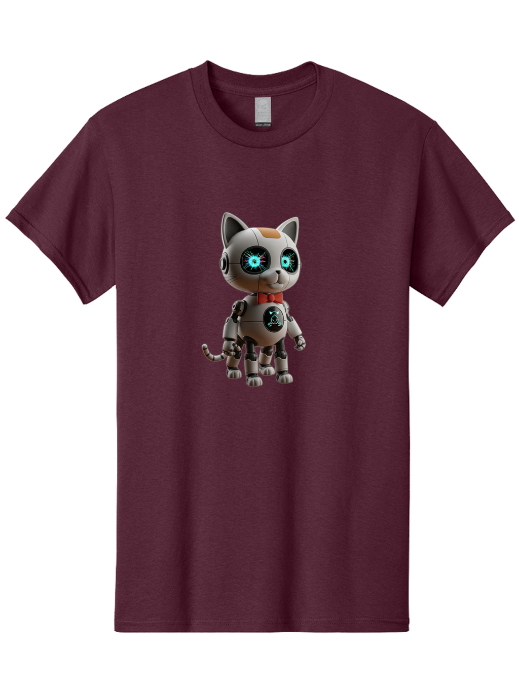 Robot-Cat-3 Men'S Graphic Tee, 100% Cotton, Comfortable Casual Summer Wear, Machine Washable, Vintage Camera, Old Camera, Antique Camera, Black Camera, Classic Photography, Photography Equipment, Nostalgic Device, Film Camera, Camera Art Ban328
