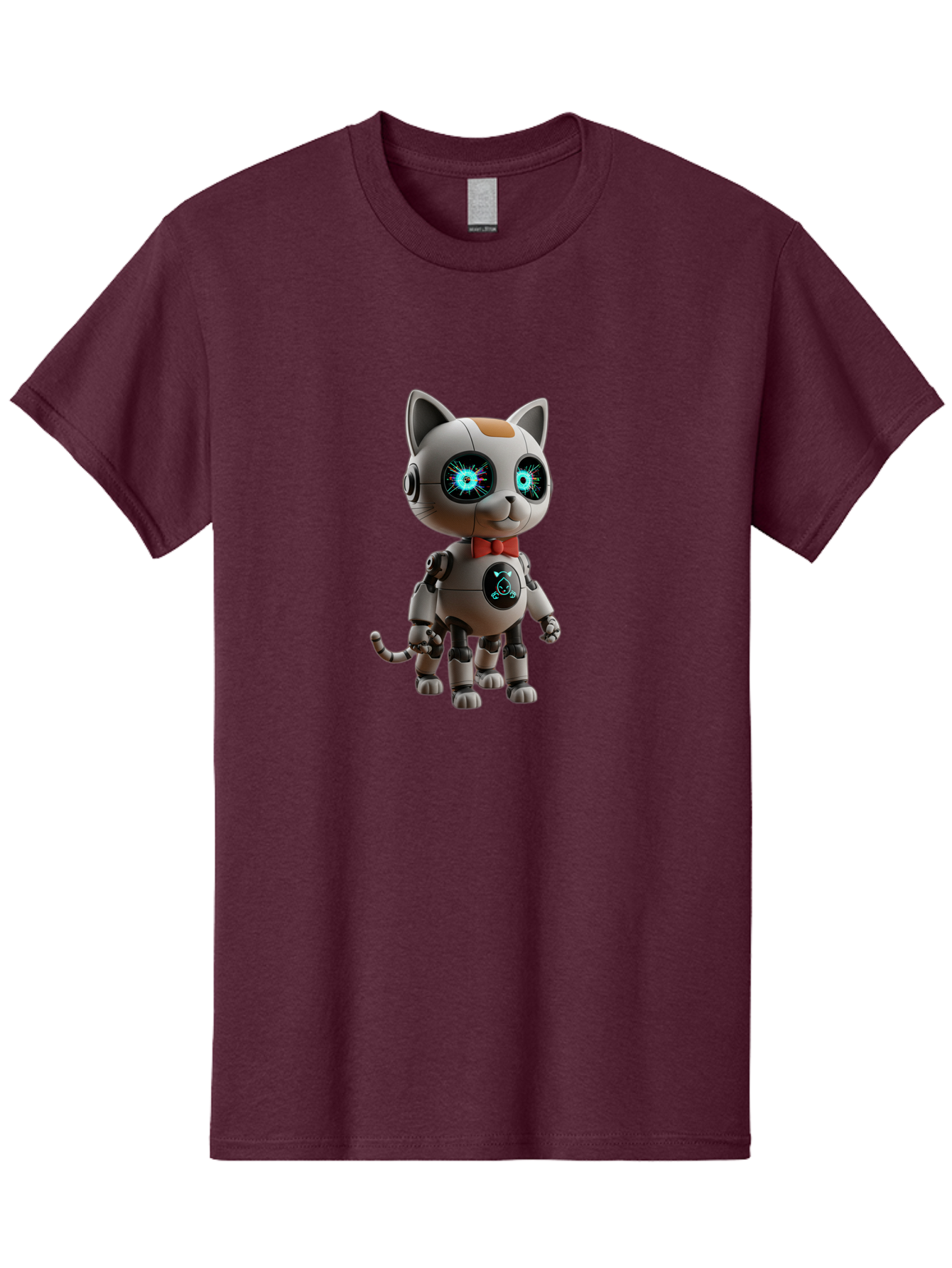 Robot-Cat-3 Men'S Graphic Tee, 100% Cotton, Comfortable Casual Summer Wear, Machine Washable, Vintage Camera, Old Camera, Antique Camera, Black Camera, Classic Photography, Photography Equipment, Nostalgic Device, Film Camera, Camera Art Ban328