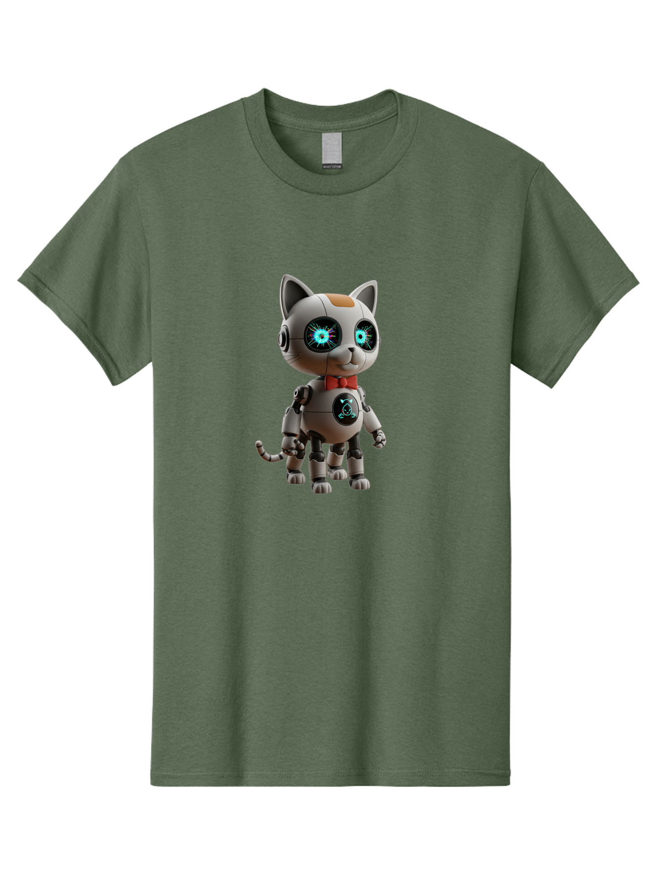 Robot-Cat-3 Men'S Graphic Tee, 100% Cotton, Comfortable Casual Summer Wear, Machine Washable, Vintage Camera, Old Camera, Antique Camera, Black Camera, Classic Photography, Photography Equipment, Nostalgic Device, Film Camera, Camera Art Ban328