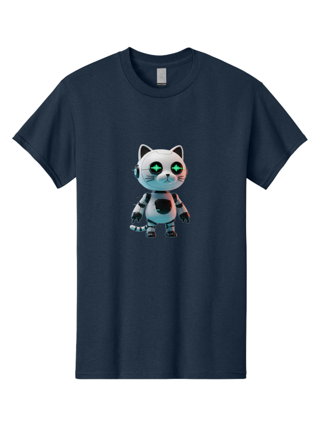 Robot-Cat-4 Men'S Graphic Tee, 100% Cotton, Comfortable Casual Summer Wear, Machine Washable, Vintage Camera, Old Camera, Antique Camera, Black Camera, Classic Photography, Photography Equipment, Nostalgic Device, Film Camera, Camera Art Ban329