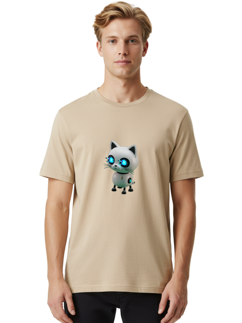 Robot-Cat Men'S Graphic Tee, 100% Cotton, Comfortable Casual Summer Wear, Machine Washable, Vintage Camera, Old Camera, Antique Camera, Black Camera, Classic Photography, Photography Equipment, Nostalgic Device, Film Camera, Camera Art Ban331