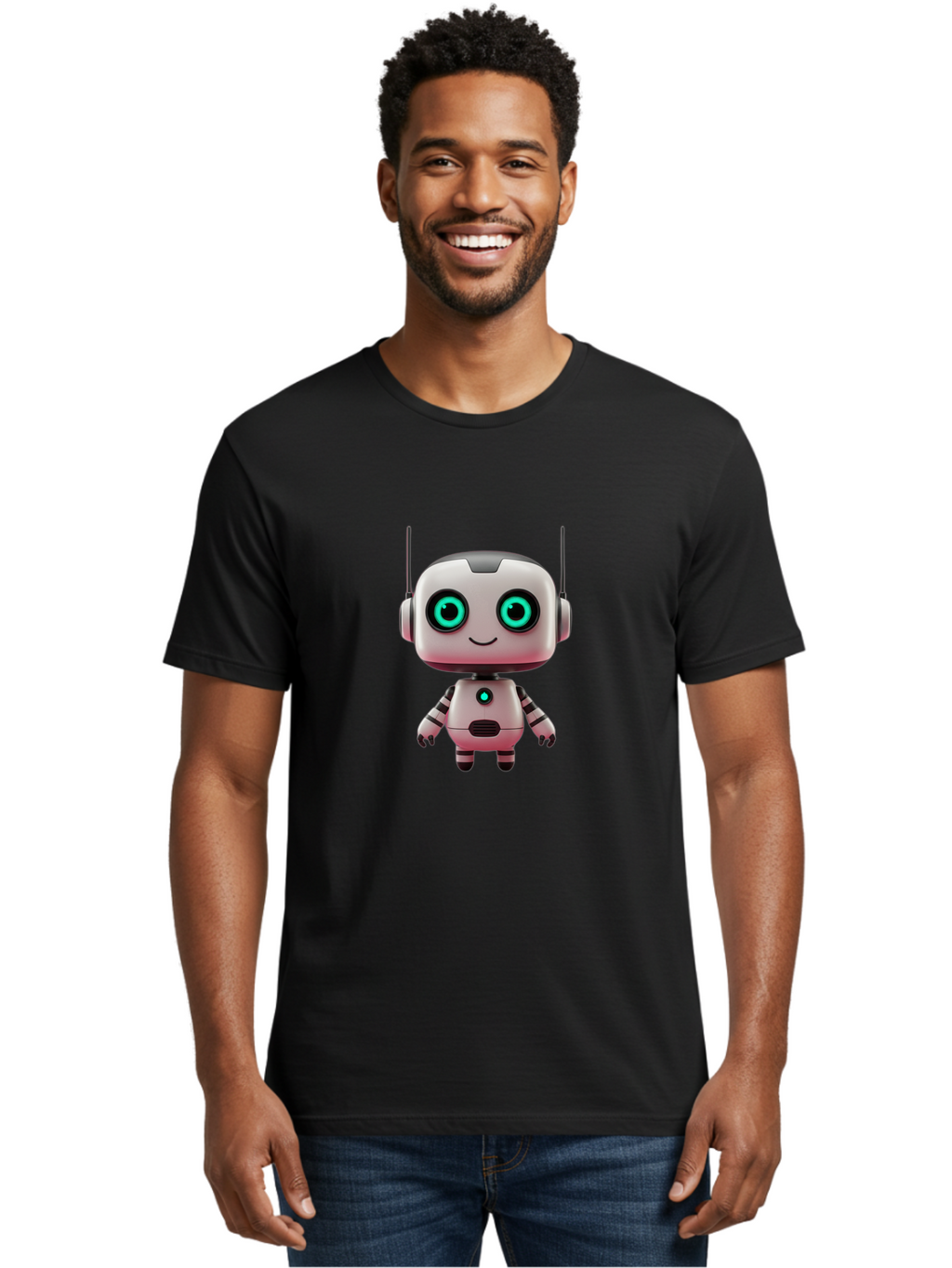 Robot-Character Men'S Graphic Tee, 100% Cotton, Comfortable Casual Summer Wear, Machine Washable, Vintage Camera, Old Camera, Antique Camera, Black Camera, Classic Photography, Photography Equipment, Nostalgic Device, Film Camera, Camera Art Ban332