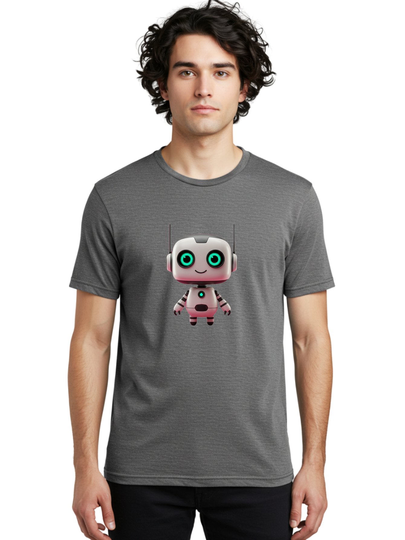 Robot-Character Men'S Graphic Tee, 100% Cotton, Comfortable Casual Summer Wear, Machine Washable, Vintage Camera, Old Camera, Antique Camera, Black Camera, Classic Photography, Photography Equipment, Nostalgic Device, Film Camera, Camera Art Ban332