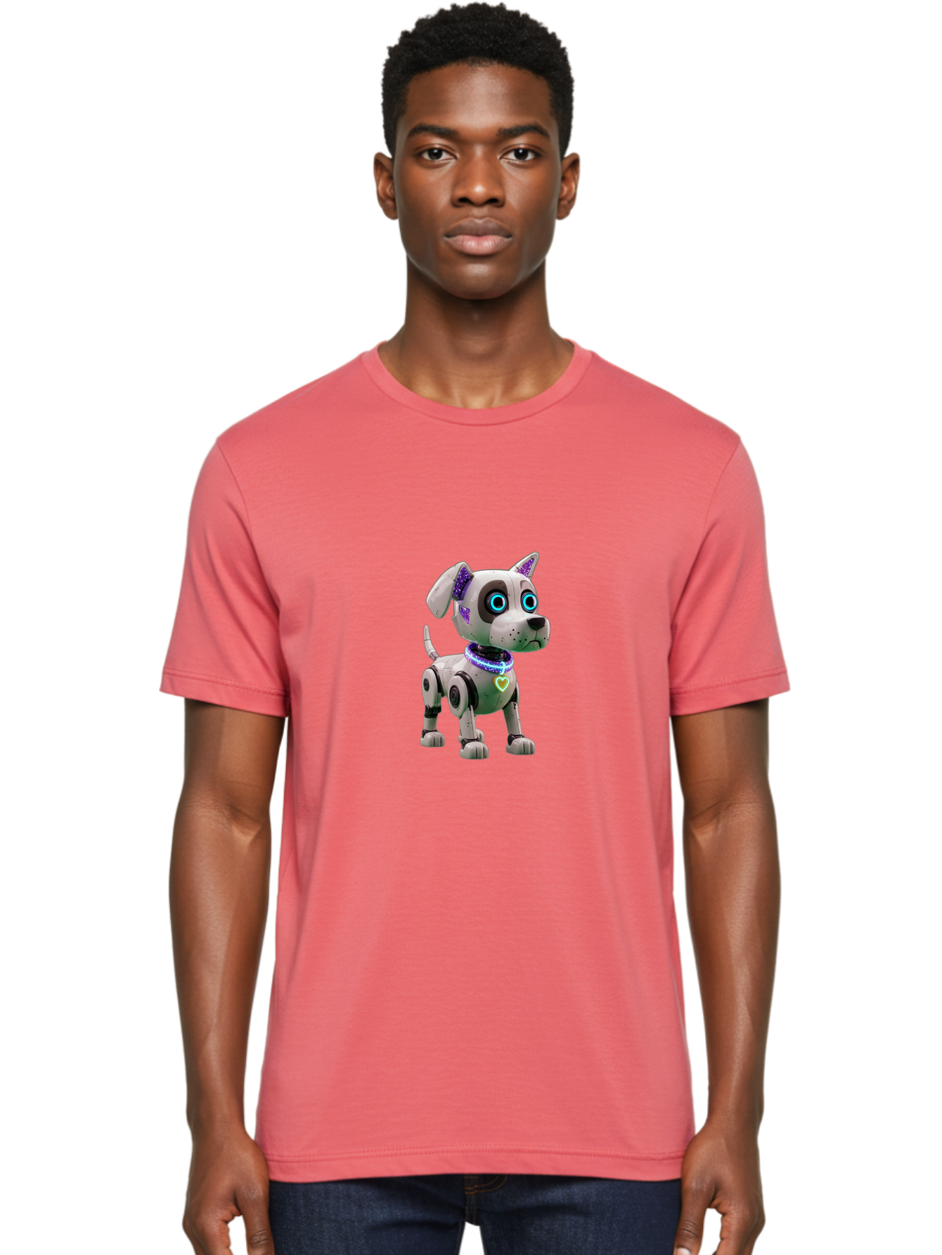 Robot-Dog-1 Men'S Graphic Tee, 100% Cotton, Comfortable Casual Summer Wear, Machine Washable, Vintage Camera, Old Camera, Antique Camera, Black Camera, Classic Photography, Photography Equipment, Nostalgic Device, Film Camera, Camera Art Ban336