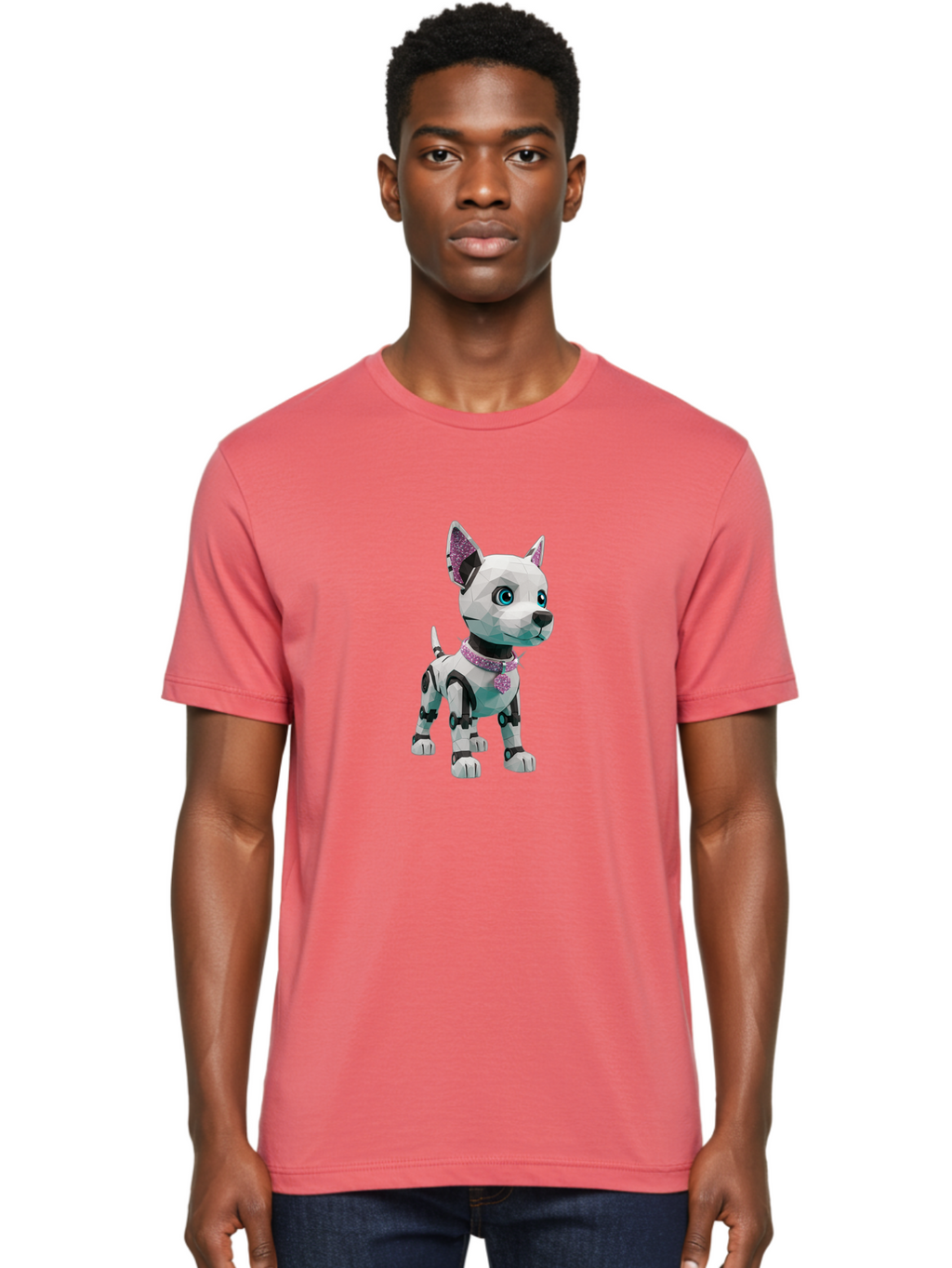 Robot-Dog-2 Men'S Graphic Tee, 100% Cotton, Comfortable Casual Summer Wear, Machine Washable, Vintage Camera, Old Camera, Antique Camera, Black Camera, Classic Photography, Photography Equipment, Nostalgic Device, Film Camera, Camera Art Ban337