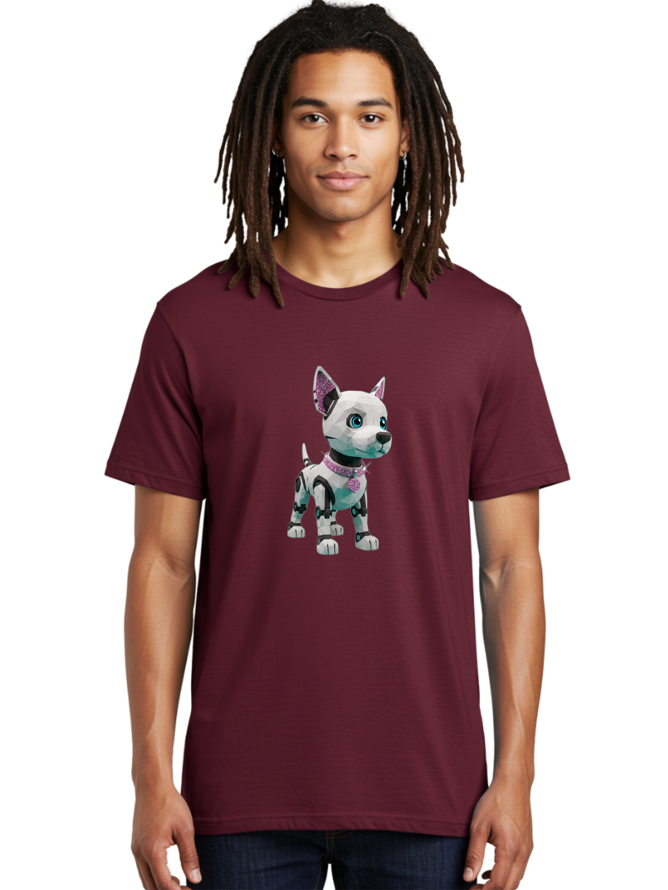 Robot-Dog-2 Men'S Graphic Tee, 100% Cotton, Comfortable Casual Summer Wear, Machine Washable, Vintage Camera, Old Camera, Antique Camera, Black Camera, Classic Photography, Photography Equipment, Nostalgic Device, Film Camera, Camera Art Ban337