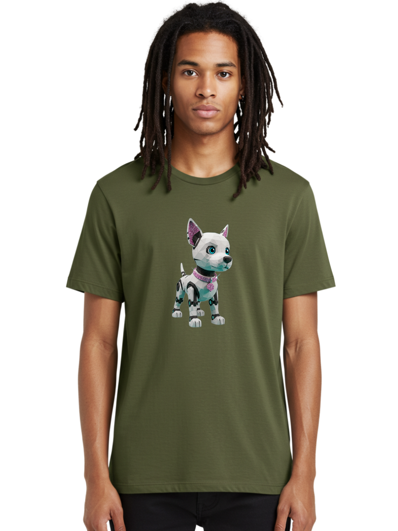 Robot-Dog-2 Men'S Graphic Tee, 100% Cotton, Comfortable Casual Summer Wear, Machine Washable, Vintage Camera, Old Camera, Antique Camera, Black Camera, Classic Photography, Photography Equipment, Nostalgic Device, Film Camera, Camera Art Ban337