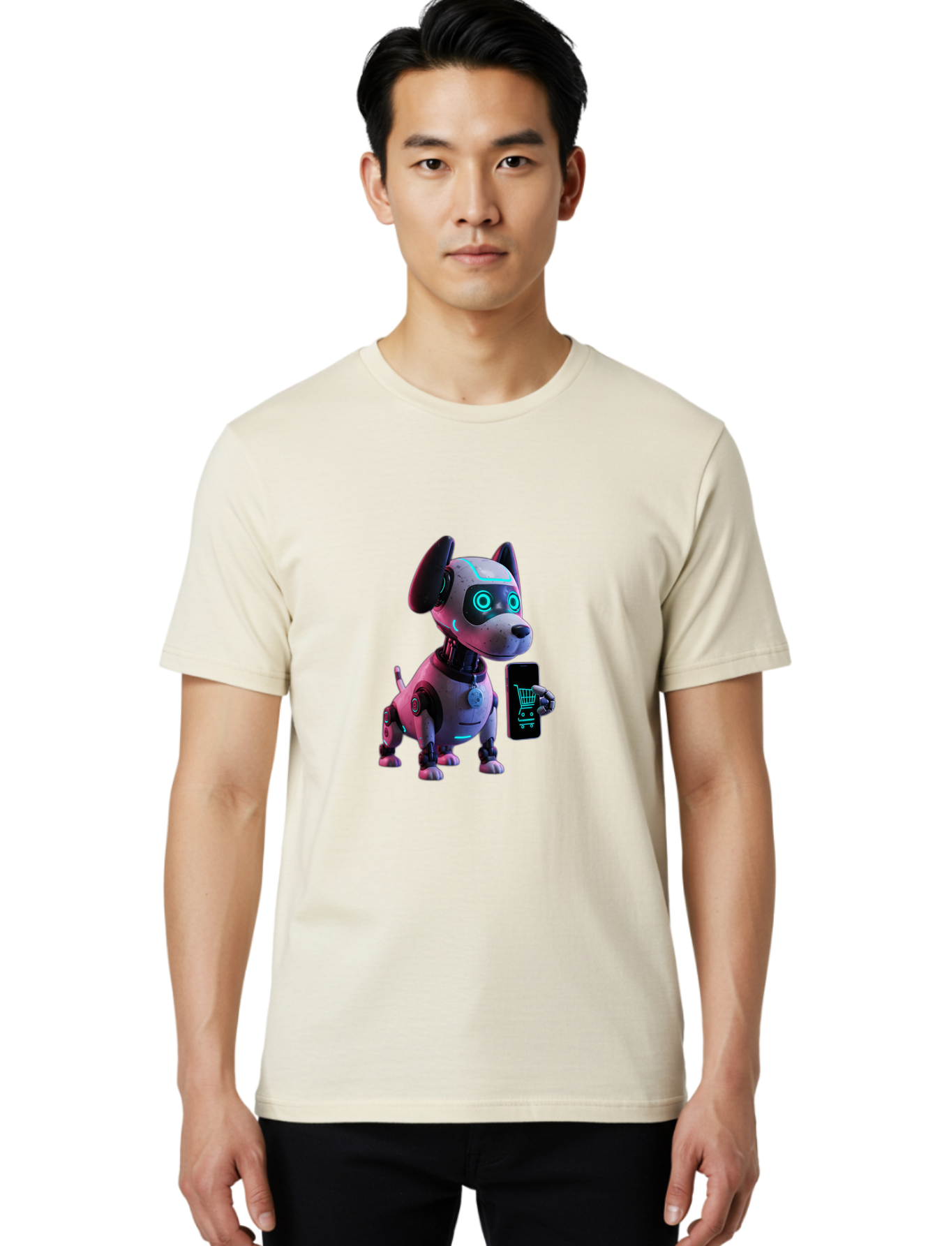 Robot-Dog-Shopping Men'S Graphic Tee, 100% Cotton, Comfortable Casual Summer Wear, Machine Washable, Vintage Camera, Old Camera, Antique Camera, Black Camera, Classic Photography, Photography Equipment, Nostalgic Device, Film Camera, Ban338