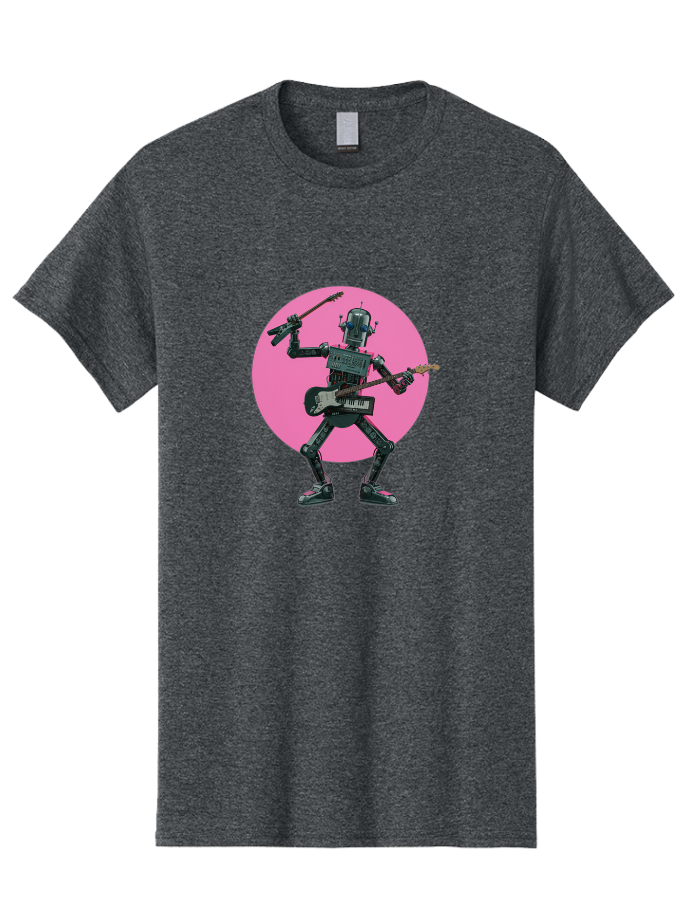 Robot-Guitarist Men'S Graphic Tee, 100% Cotton, Comfortable Casual Summer Wear, Machine Washable, Vintage Camera, Old Camera, Antique Camera, Black Camera, Classic Photography, Photography Equipment, Nostalgic Device, Film Camera, Camera Art Ban340