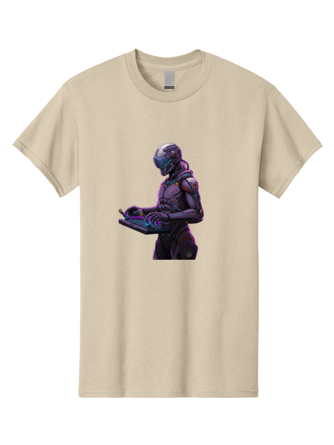 Robot-On-Laptop Men'S Graphic Tee, 100% Cotton, Comfortable Casual Summer Wear, Machine Washable, Vintage Camera, Old Camera, Antique Camera, Black Camera, Classic Photography, Photography Equipment, Nostalgic Device, Film Camera, Camera Art Ban344
