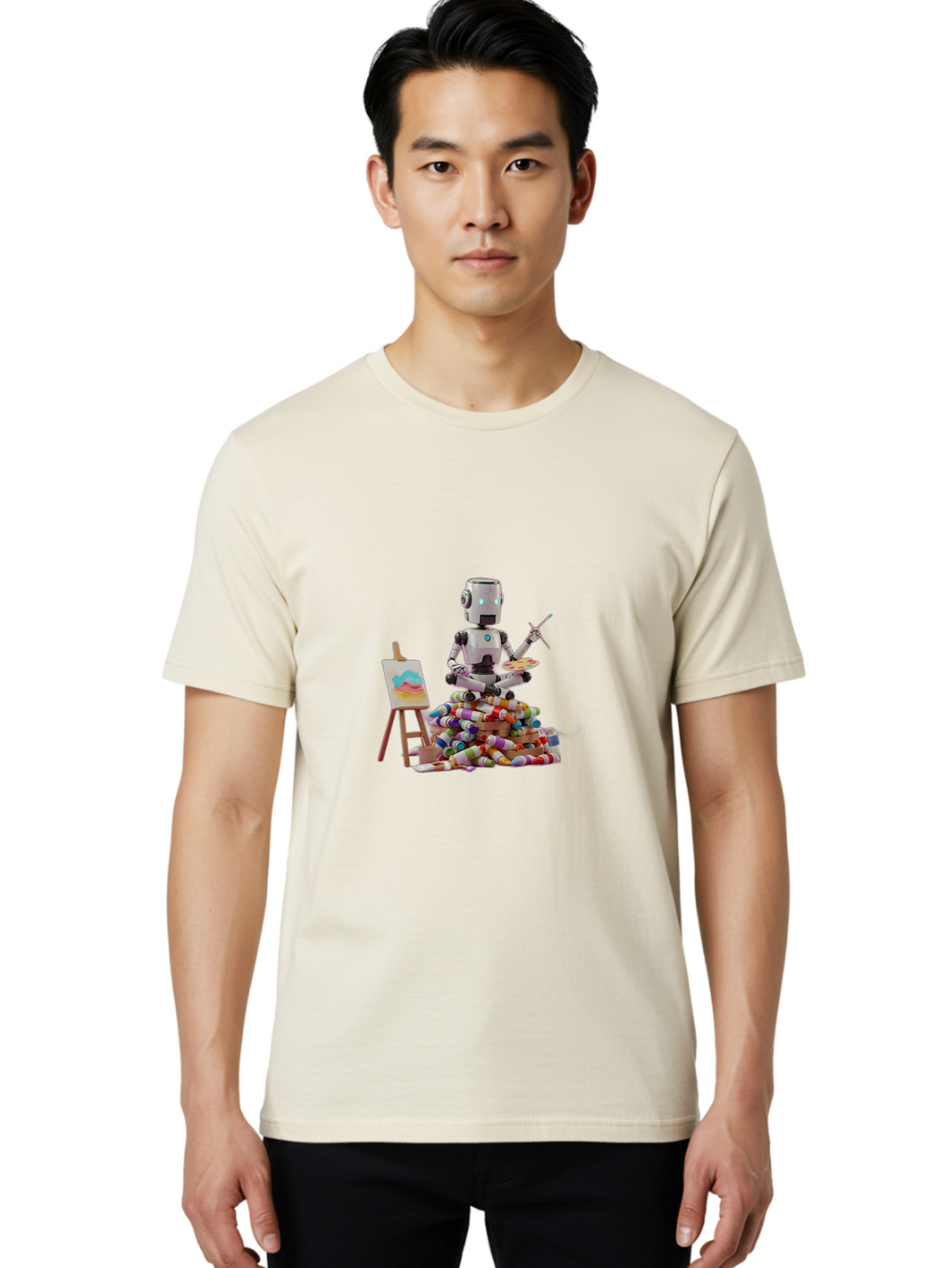 Robot-Painter Men'S Graphic Tee, 100% Cotton, Comfortable Casual Summer Wear, Machine Washable, Vintage Camera, Old Camera, Antique Camera, Black Camera, Classic Photography, Photography Equipment, Nostalgic Device, Film Camera, Camera Art Ban345