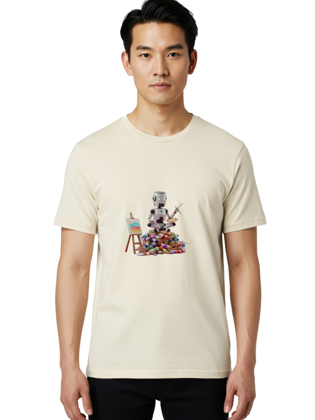 Robot-Painter Men'S Graphic Tee, 100% Cotton, Comfortable Casual Summer Wear, Machine Washable, Vintage Camera, Old Camera, Antique Camera, Black Camera, Classic Photography, Photography Equipment, Nostalgic Device, Film Camera, Camera Art Ban345