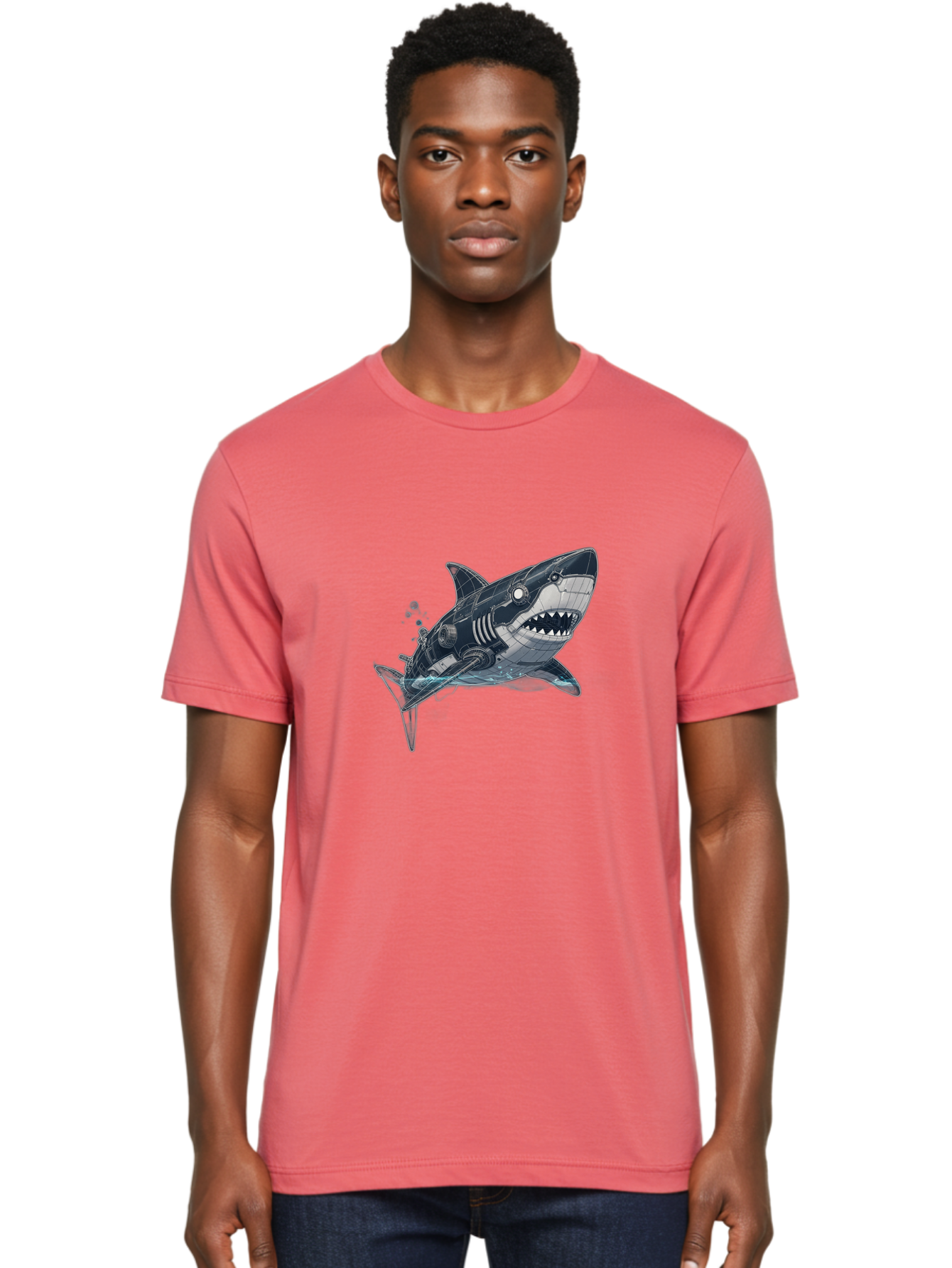 Robot-Shark Men'S Graphic Tee, 100% Cotton, Comfortable Casual Summer Wear, Machine Washable, Vintage Camera, Old Camera, Antique Camera, Black Camera, Classic Photography, Photography Equipment, Nostalgic Device, Film Camera, Camera Art Ban347