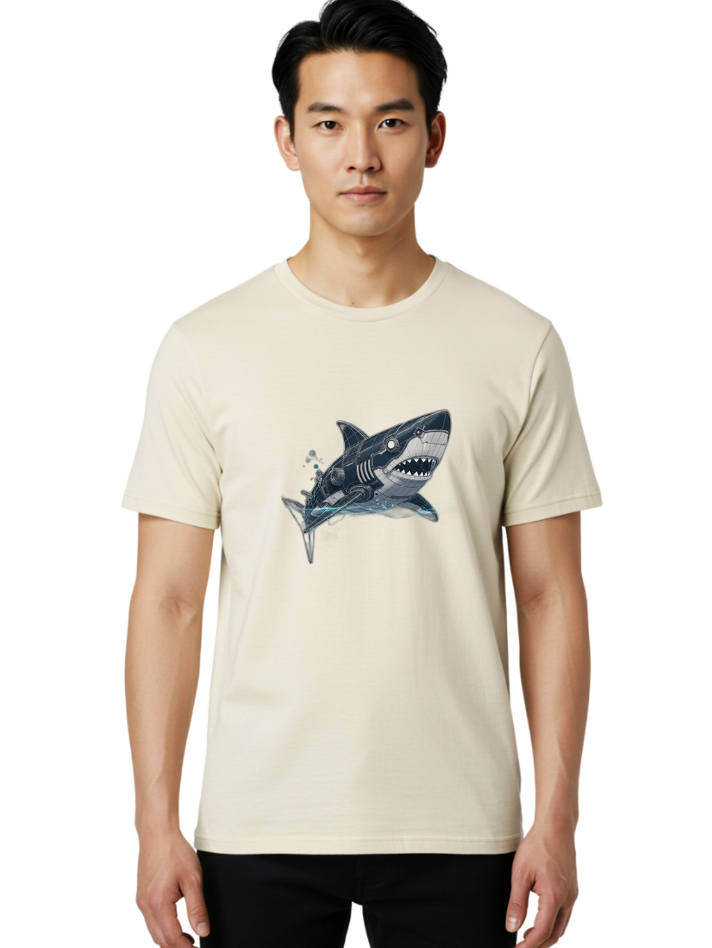 Robot-Shark Men'S Graphic Tee, 100% Cotton, Comfortable Casual Summer Wear, Machine Washable, Vintage Camera, Old Camera, Antique Camera, Black Camera, Classic Photography, Photography Equipment, Nostalgic Device, Film Camera, Camera Art Ban347