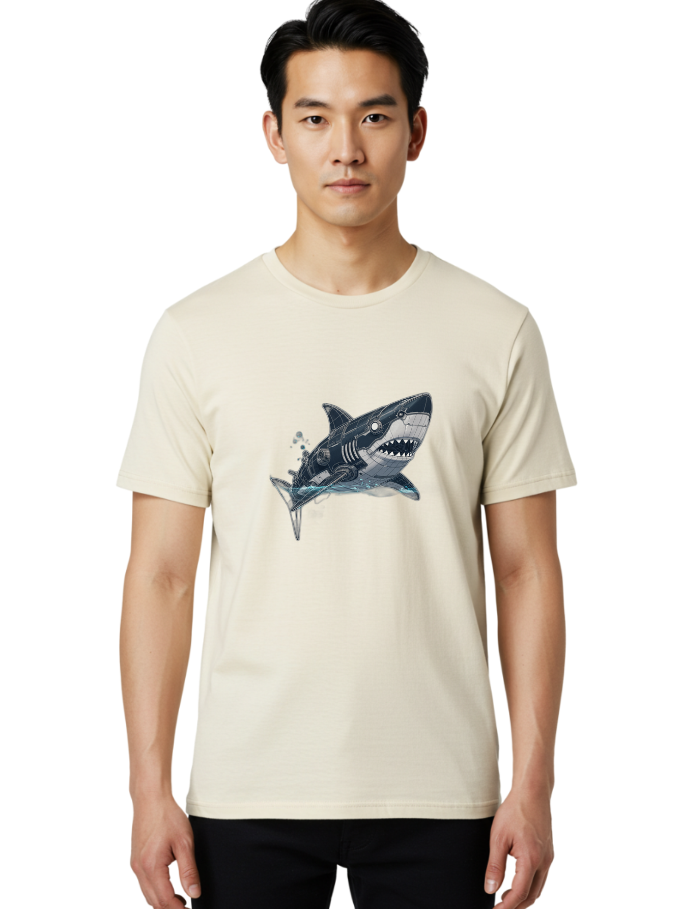 Robot-Shark Men'S Graphic Tee, 100% Cotton, Comfortable Casual Summer Wear, Machine Washable, Vintage Camera, Old Camera, Antique Camera, Black Camera, Classic Photography, Photography Equipment, Nostalgic Device, Film Camera, Camera Art Ban347