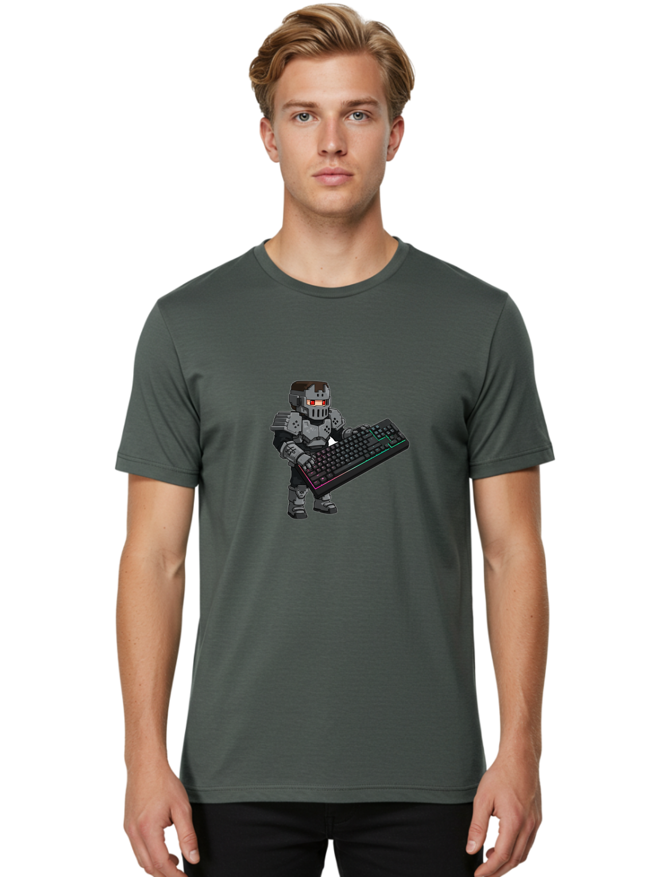 Robot-Typing Men'S Graphic Tee, 100% Cotton, Comfortable Casual Summer Wear, Machine Washable, Vintage Camera, Old Camera, Antique Camera, Black Camera, Classic Photography, Photography Equipment, Nostalgic Device, Film Camera, Camera Art Ban349