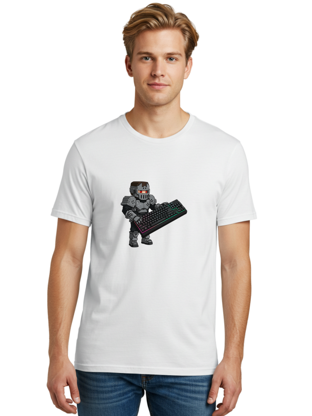 Robot-Typing Men'S Graphic Tee, 100% Cotton, Comfortable Casual Summer Wear, Machine Washable, Vintage Camera, Old Camera, Antique Camera, Black Camera, Classic Photography, Photography Equipment, Nostalgic Device, Film Camera, Camera Art Ban349