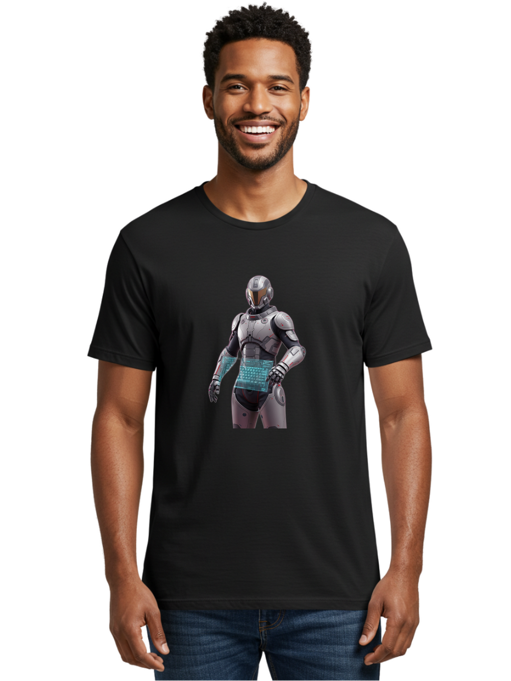 Robot-With-Keyboard Men'S Graphic Tee, 100% Cotton, Comfortable Casual Summer Wear, Machine Washable, Vintage Camera, Old Camera, Antique Camera, Black Camera, Classic Photography, Photography Equipment, Nostalgic Device, Film Camera, Ban351