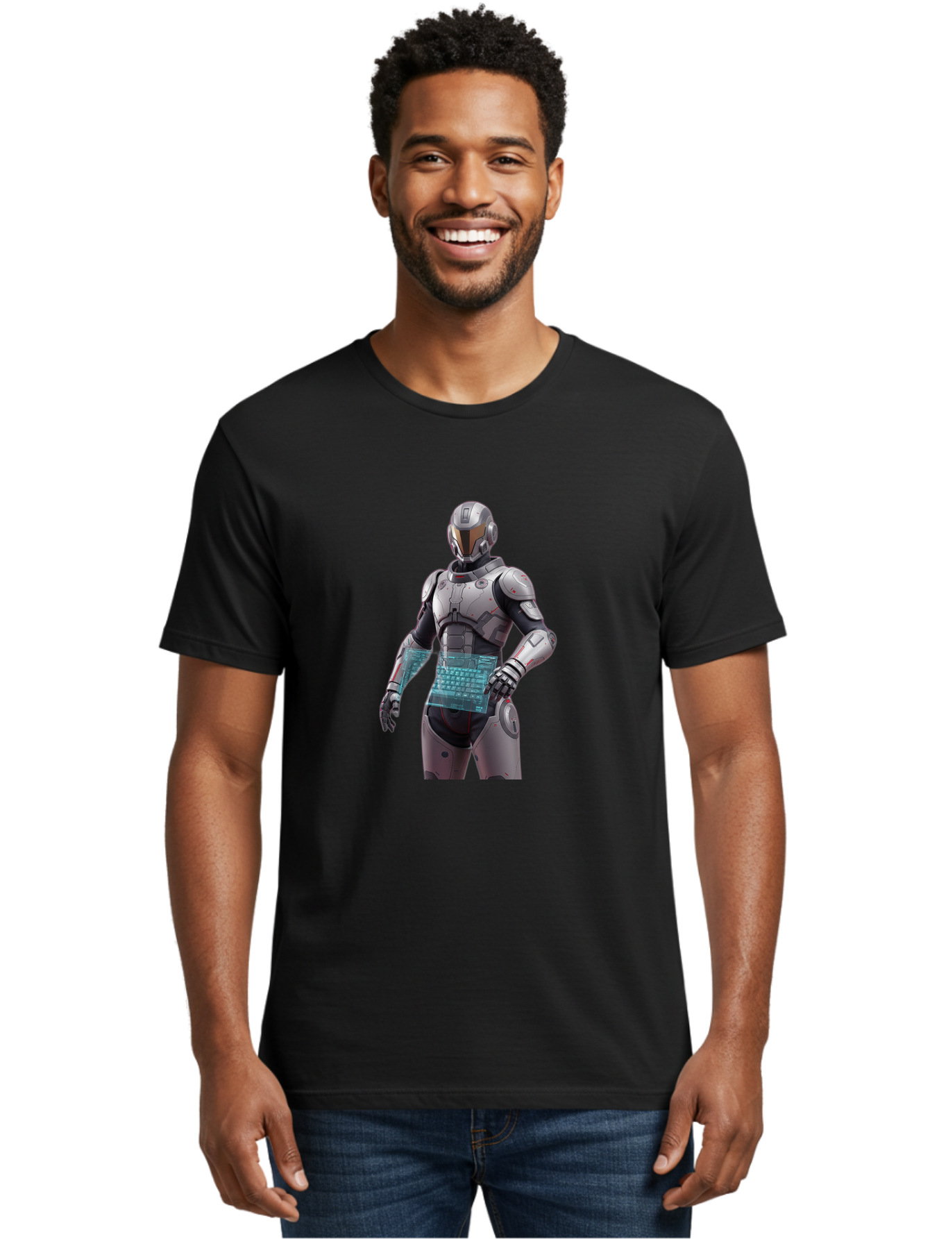 Robot-With-Keyboard Men'S Graphic Tee, 100% Cotton, Comfortable Casual Summer Wear, Machine Washable, Vintage Camera, Old Camera, Antique Camera, Black Camera, Classic Photography, Photography Equipment, Nostalgic Device, Film Camera, Ban351