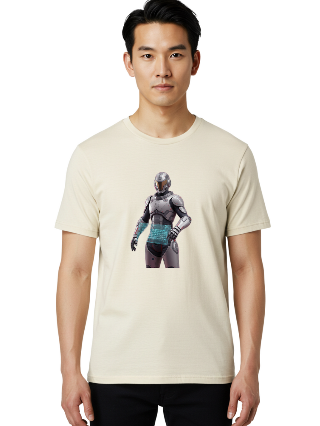 Robot-With-Keyboard Men'S Graphic Tee, 100% Cotton, Comfortable Casual Summer Wear, Machine Washable, Vintage Camera, Old Camera, Antique Camera, Black Camera, Classic Photography, Photography Equipment, Nostalgic Device, Film Camera, Ban351